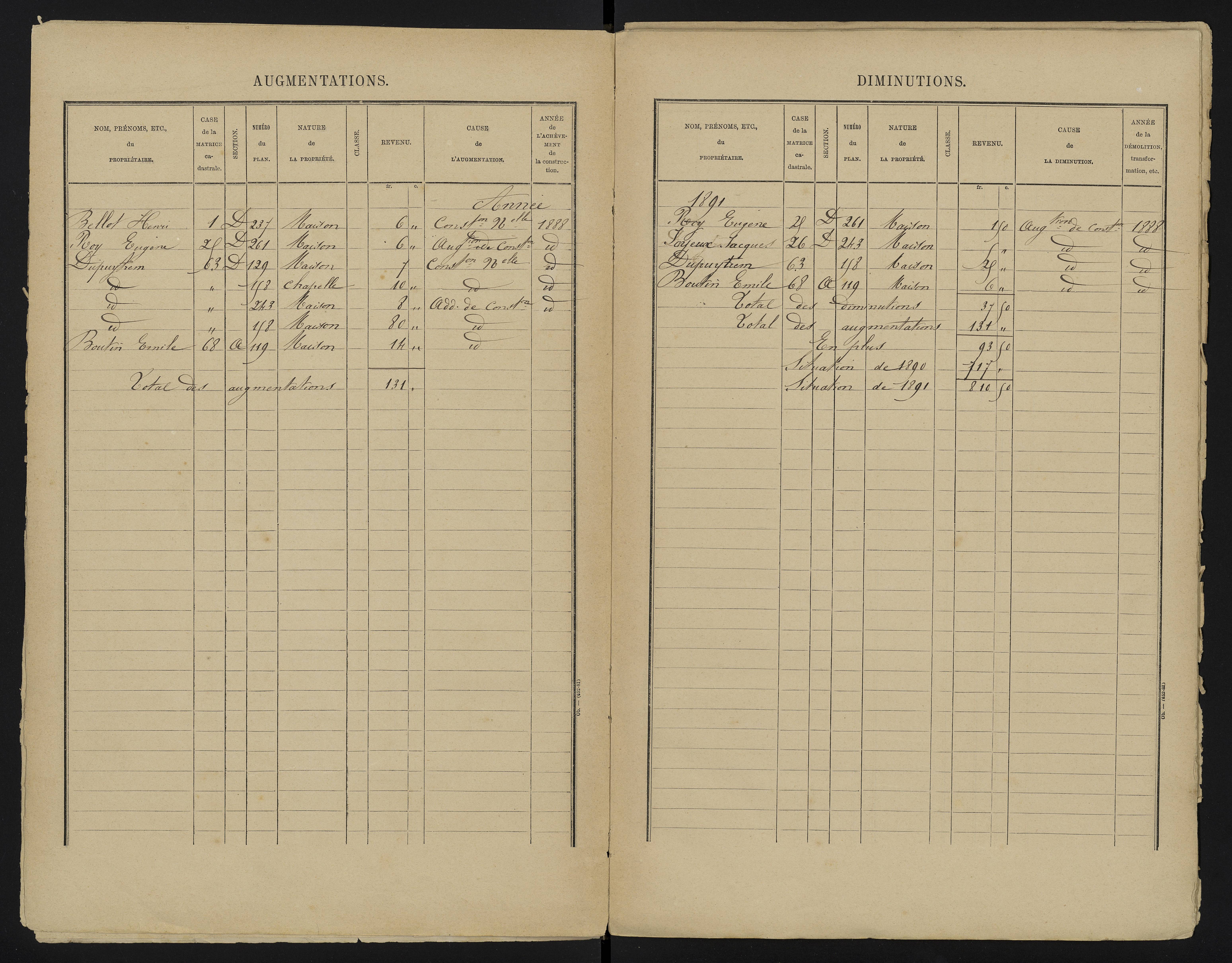 Bignoux - FRAD086_cadastre Cases 1-80 