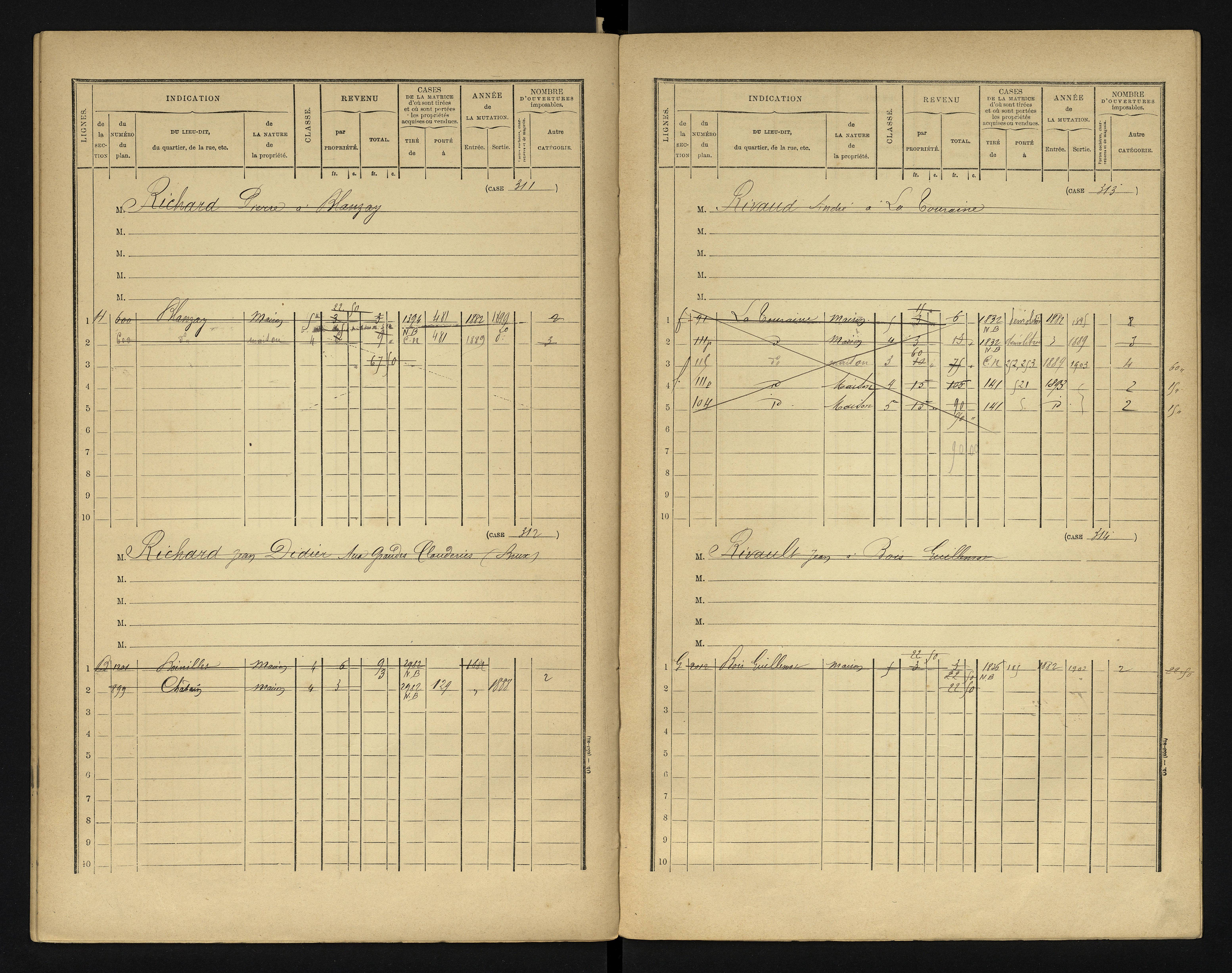 Blanzay - FRAD086_cadastre Cases 1-552 