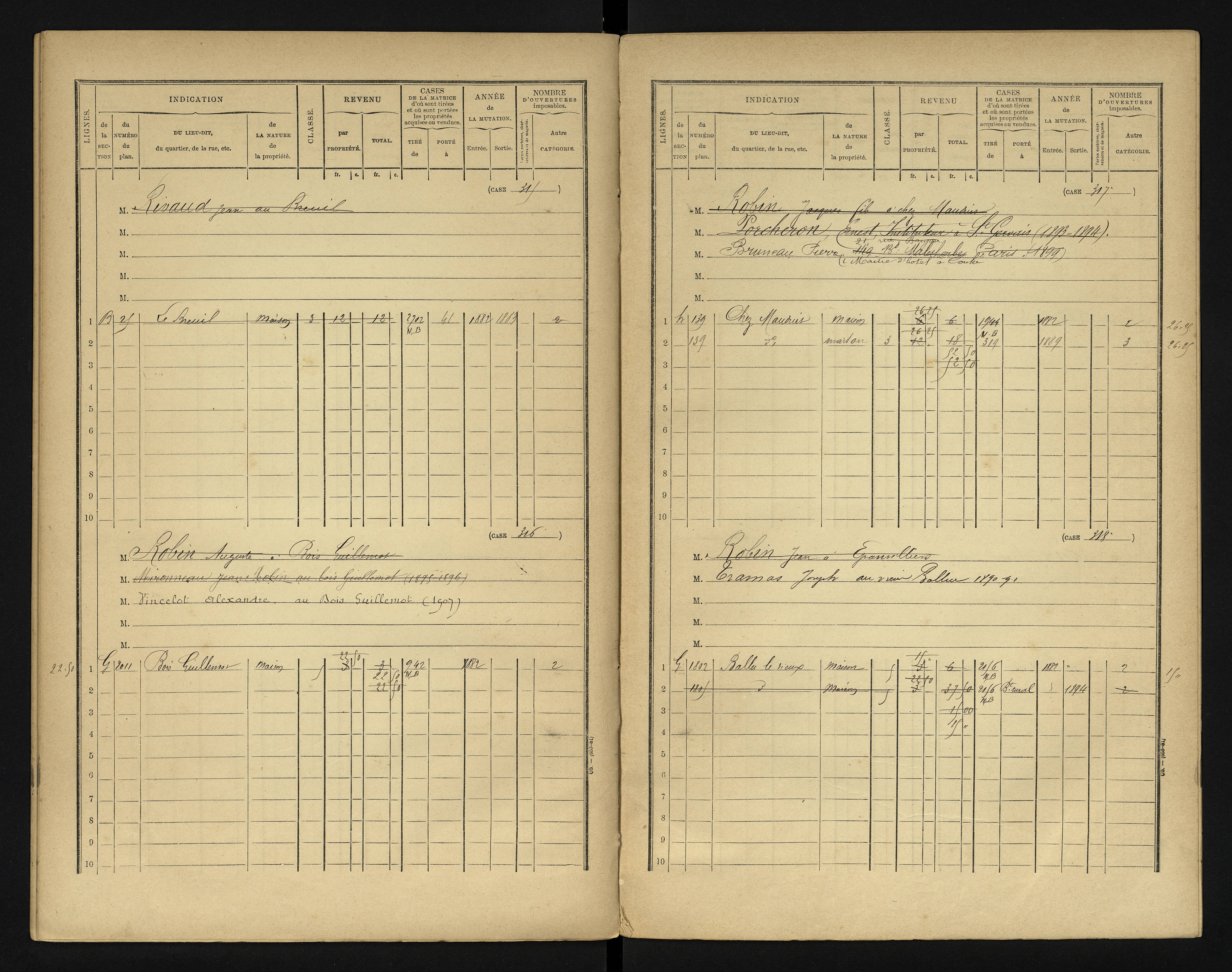 Blanzay - FRAD086_cadastre Cases 1-552 