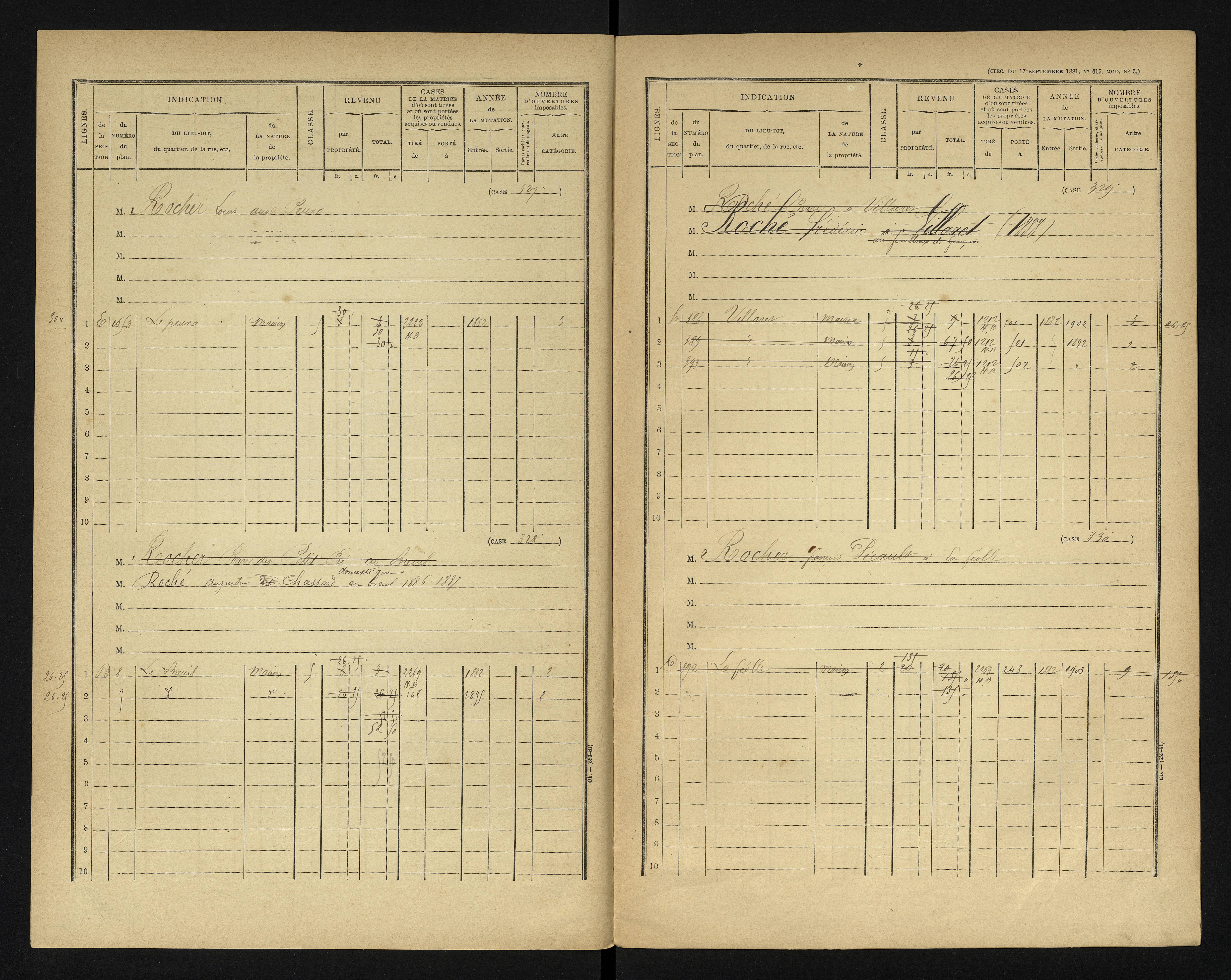Blanzay - FRAD086_cadastre Cases 1-552 