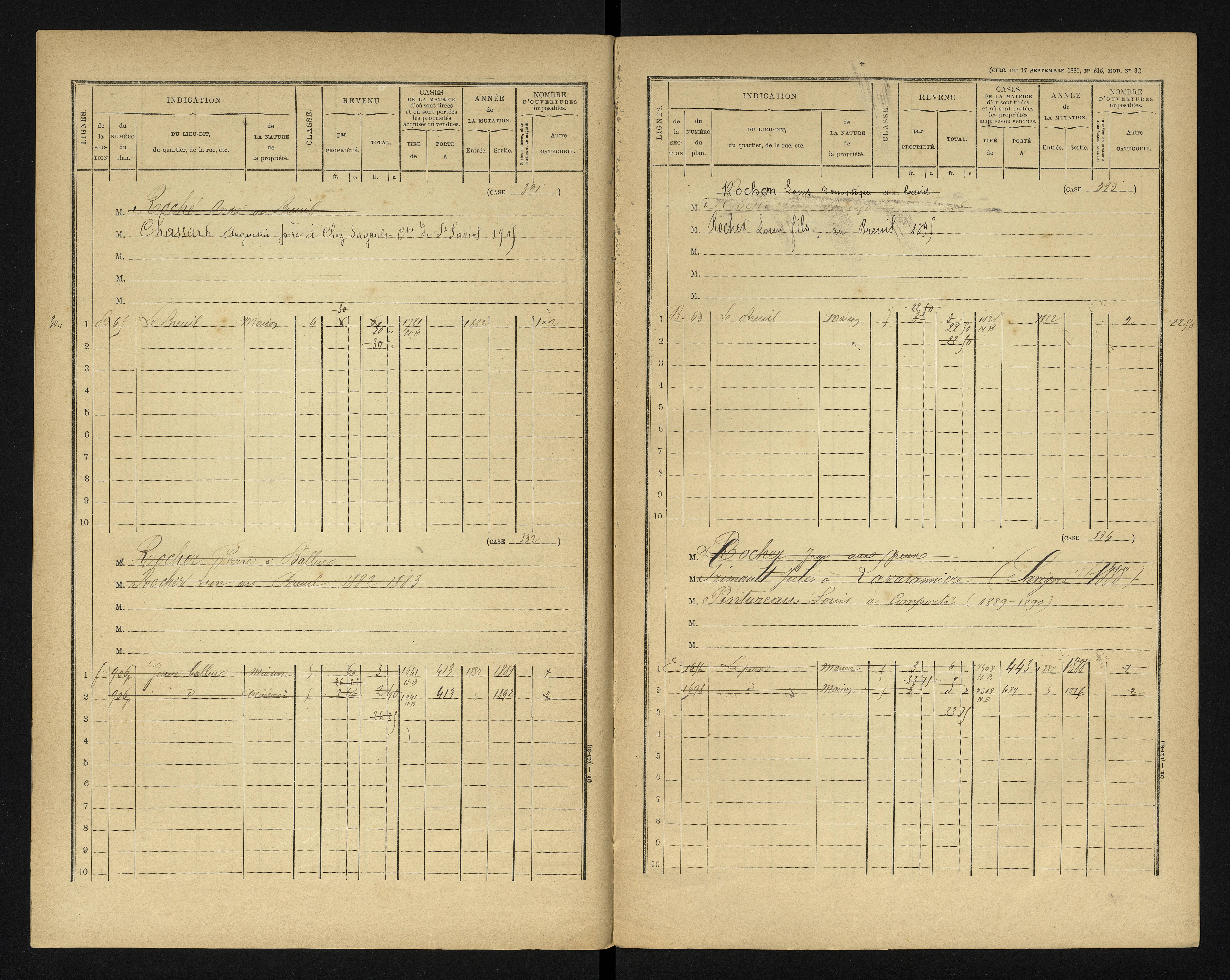 Blanzay - FRAD086_cadastre Cases 1-552 