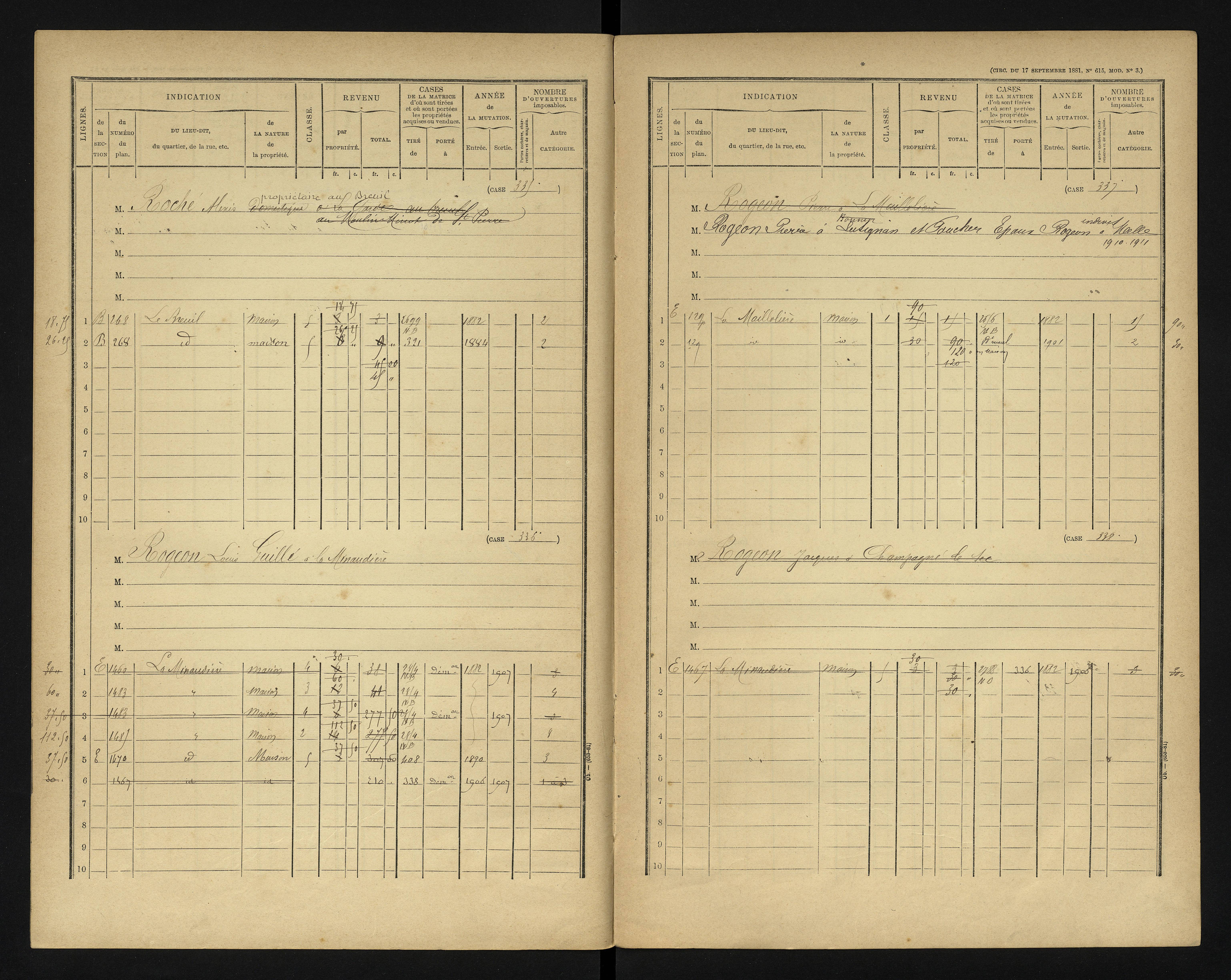 Blanzay - FRAD086_cadastre Cases 1-552 