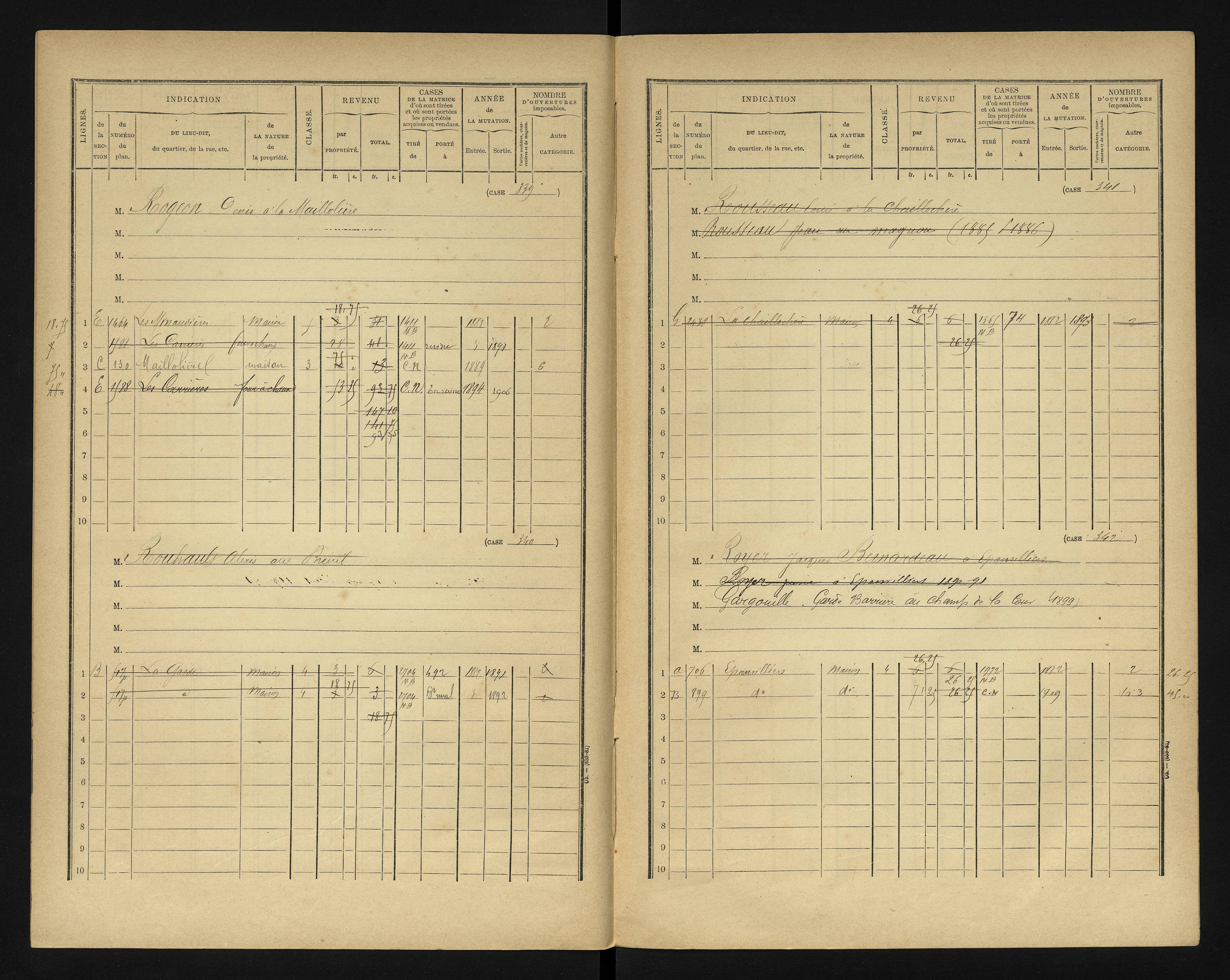 Blanzay - FRAD086_cadastre Cases 1-552 