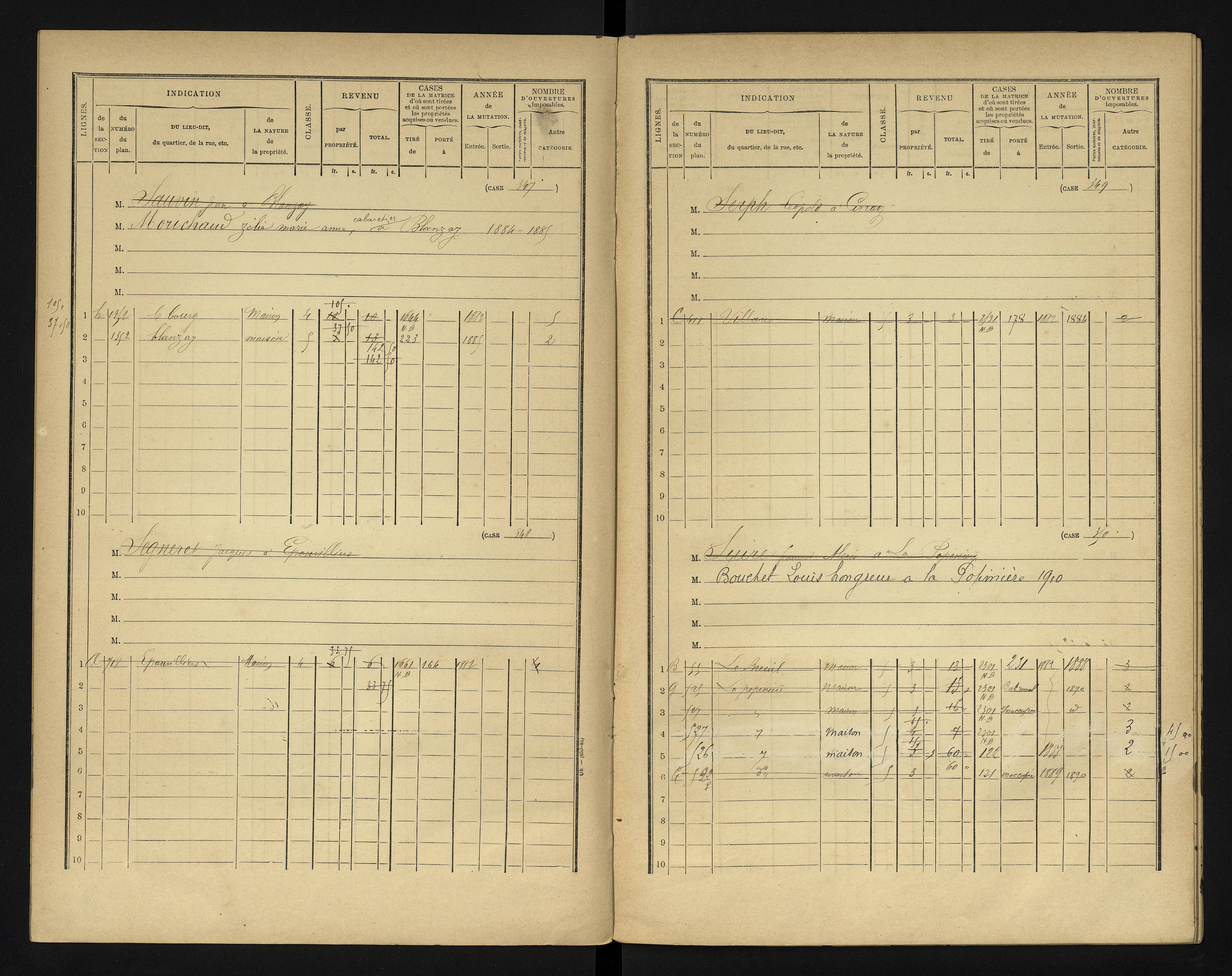 Blanzay - FRAD086_cadastre Cases 1-552 