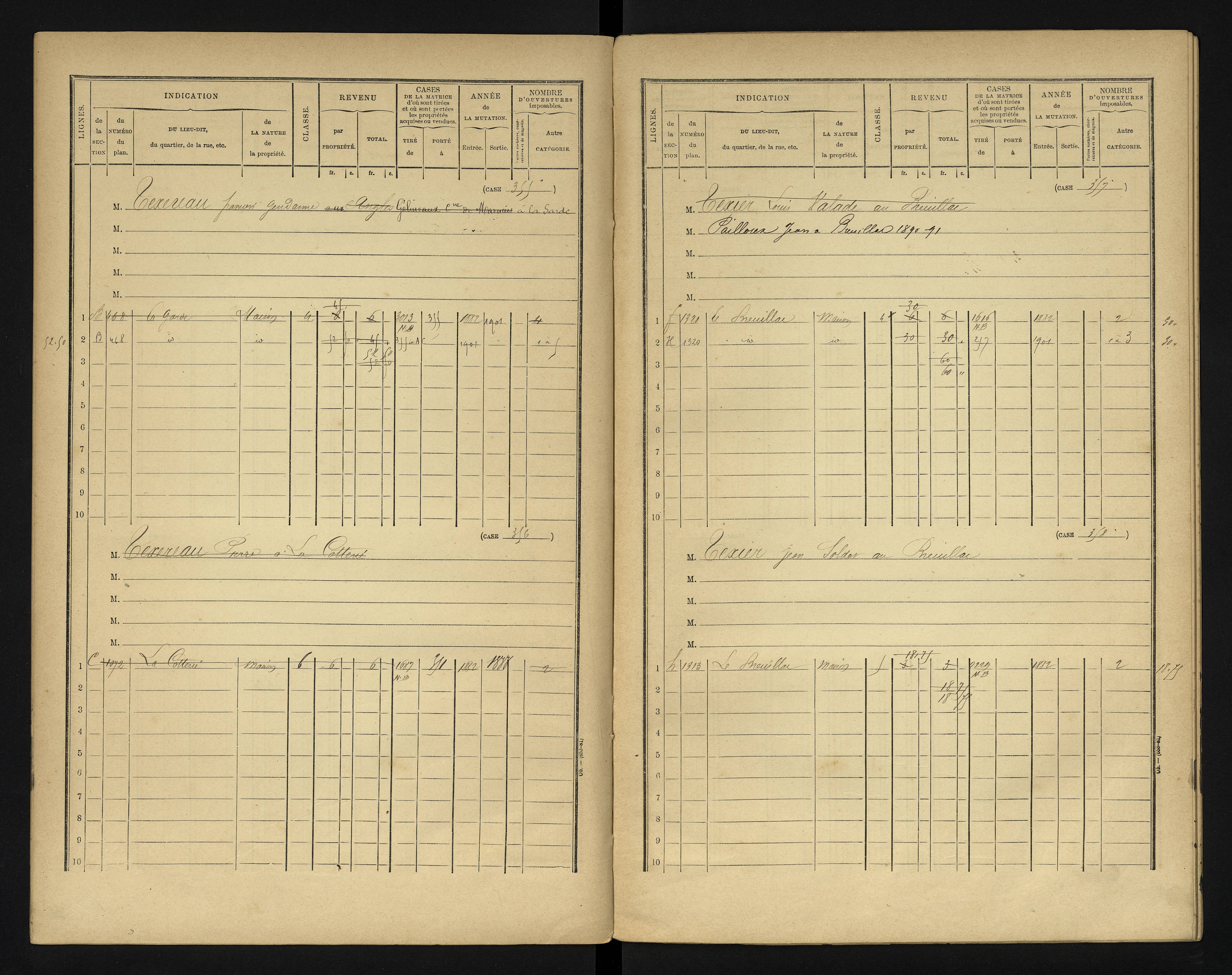 Blanzay - FRAD086_cadastre Cases 1-552 