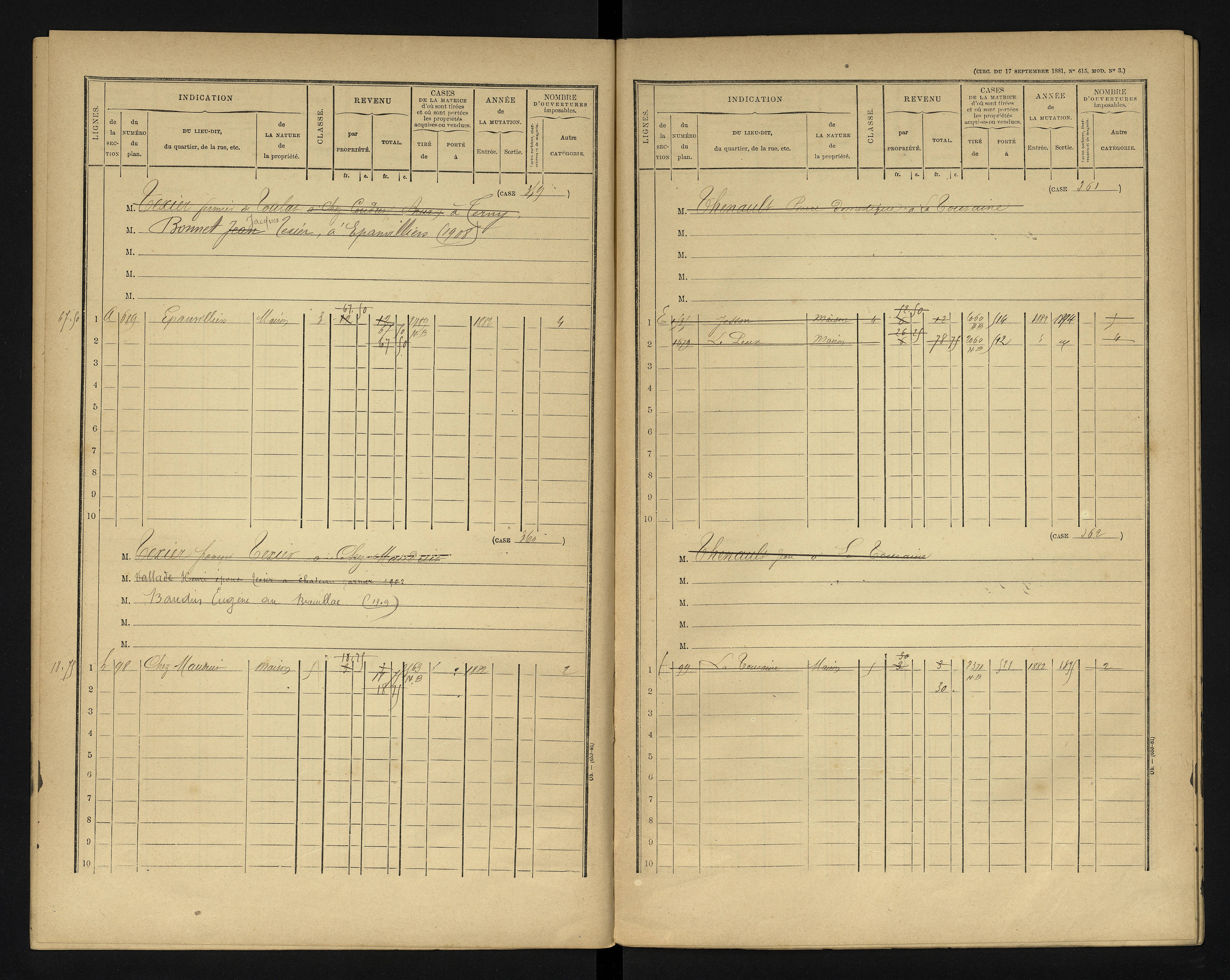 Blanzay - FRAD086_cadastre Cases 1-552 