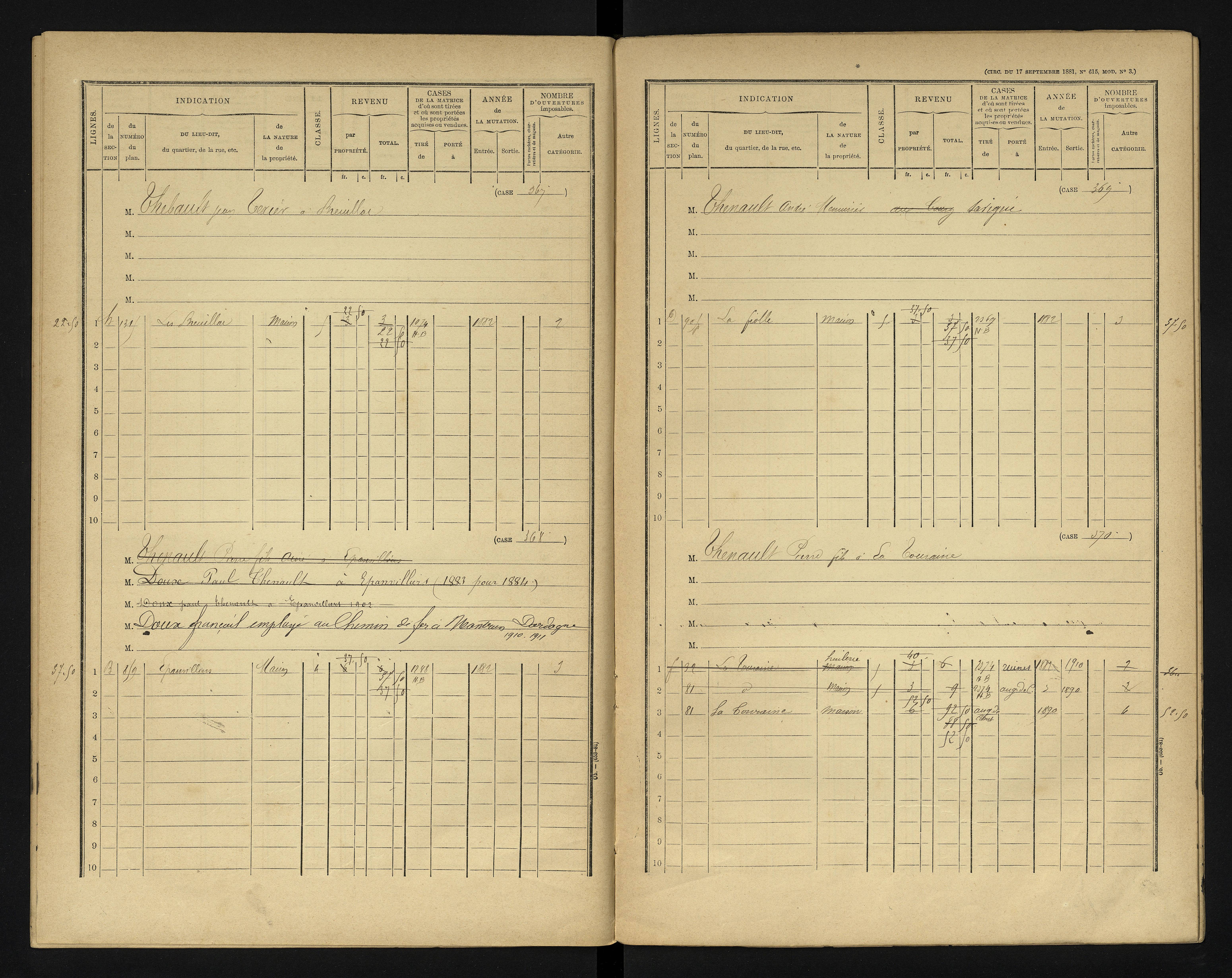 Blanzay - FRAD086_cadastre Cases 1-552 