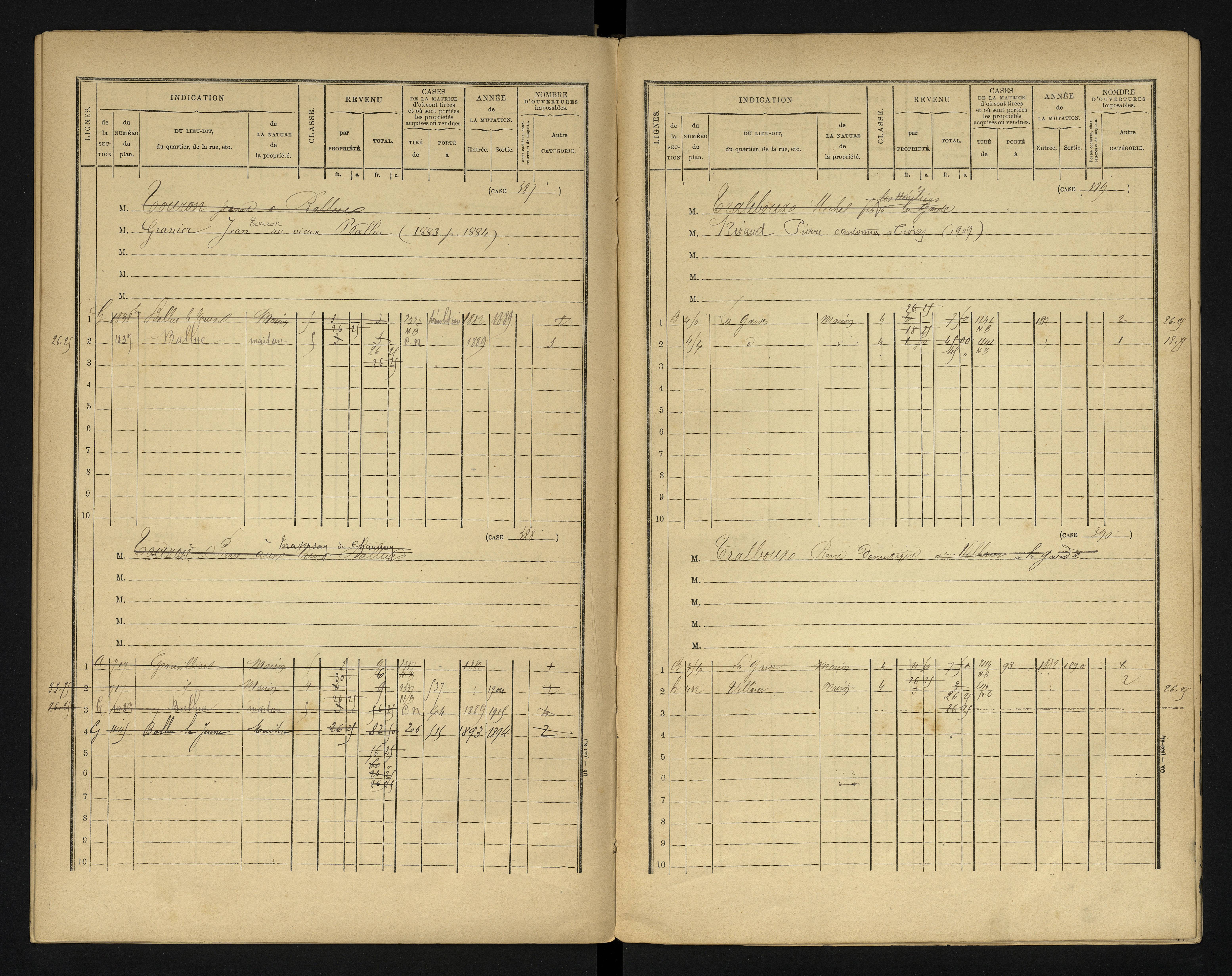 Blanzay - FRAD086_cadastre Cases 1-552 