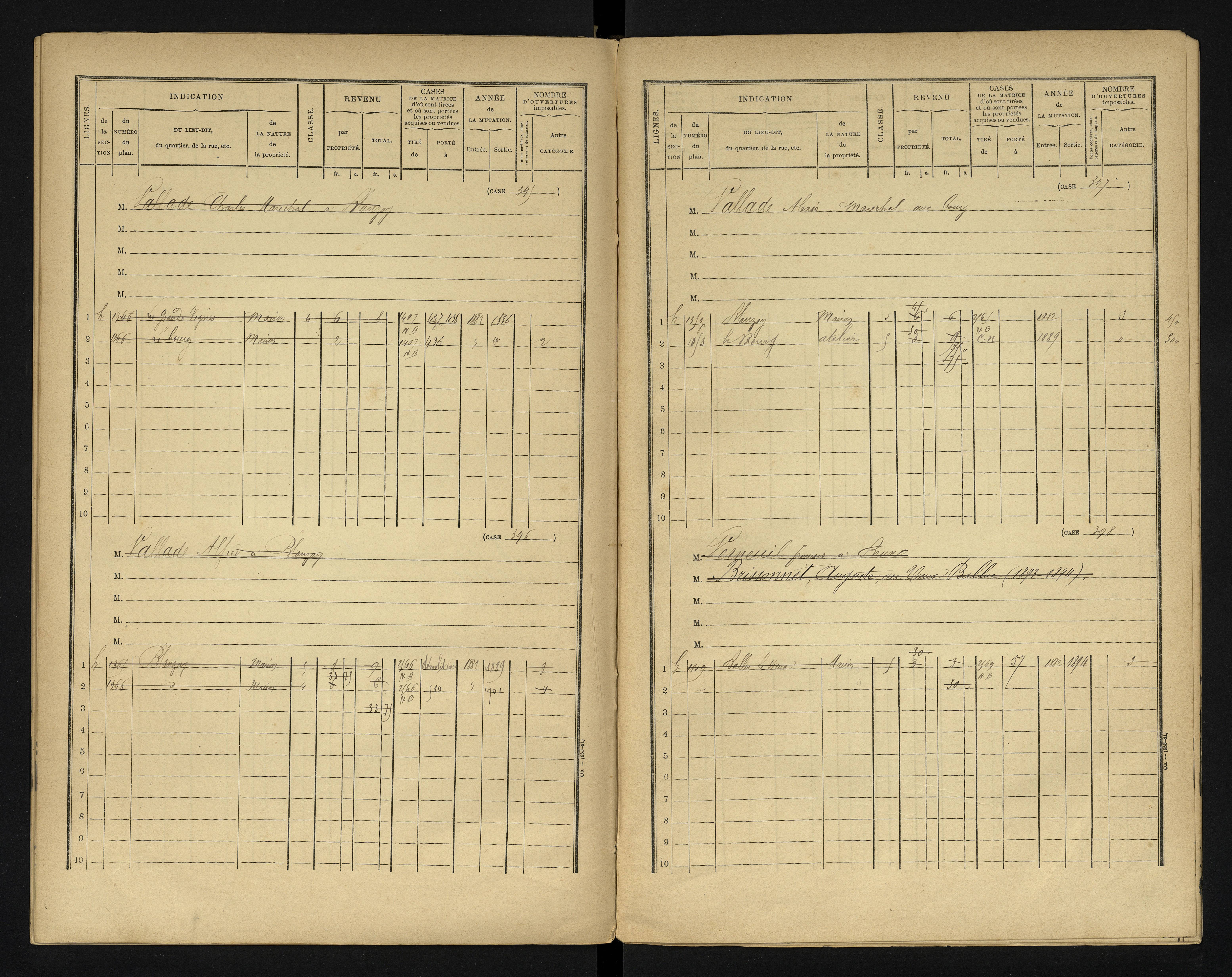 Blanzay - FRAD086_cadastre Cases 1-552 