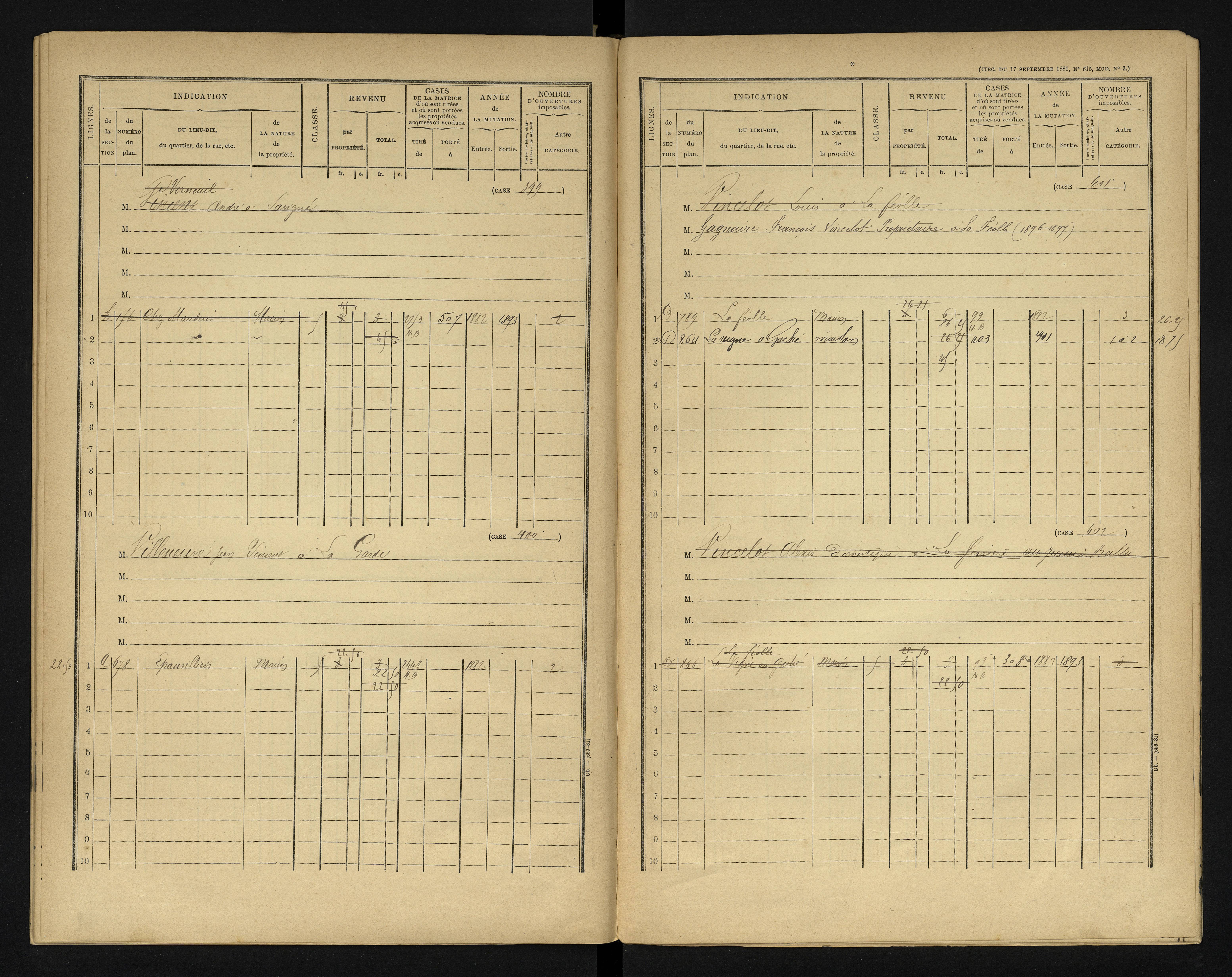 Blanzay - FRAD086_cadastre Cases 1-552 