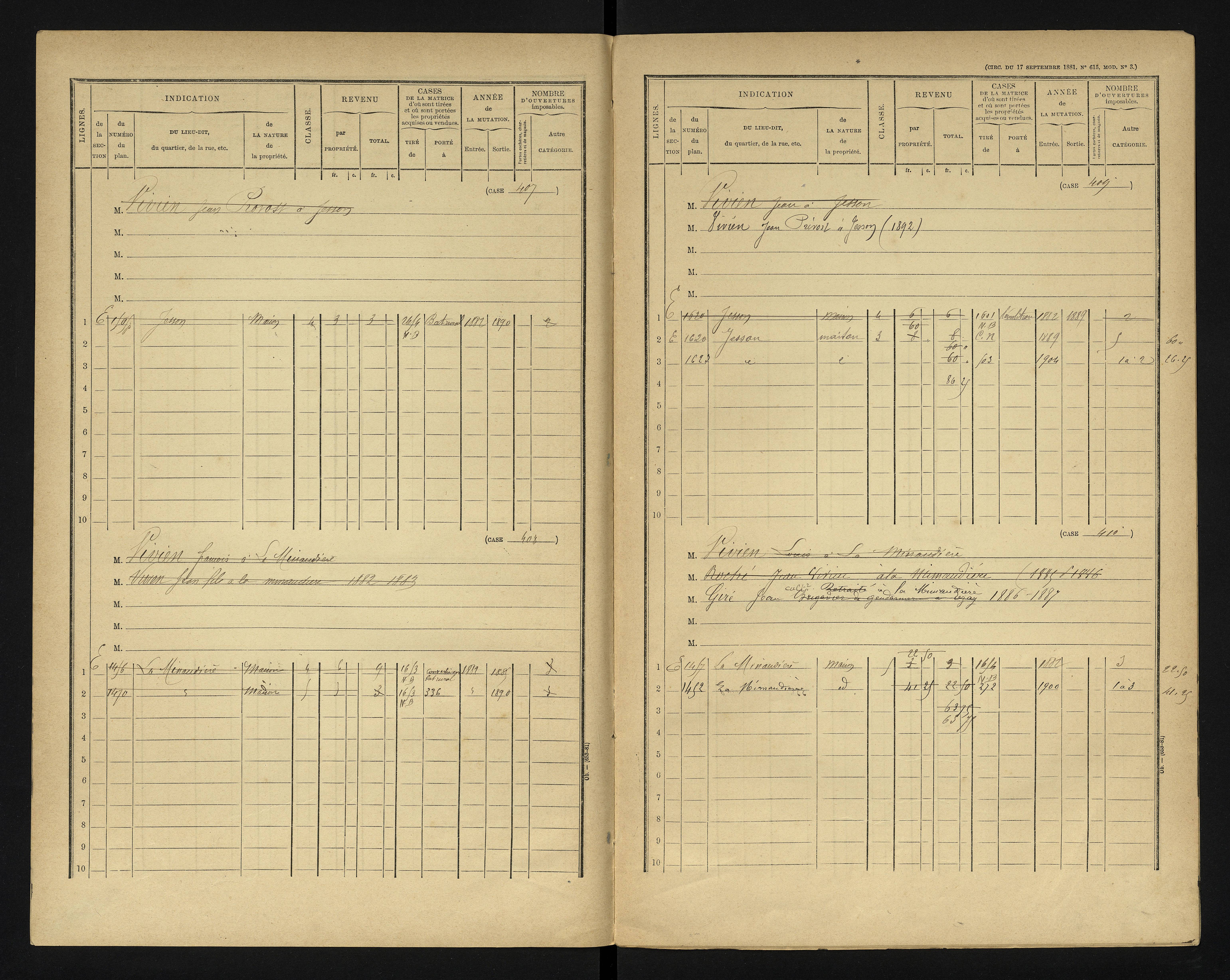 Blanzay - FRAD086_cadastre Cases 1-552 
