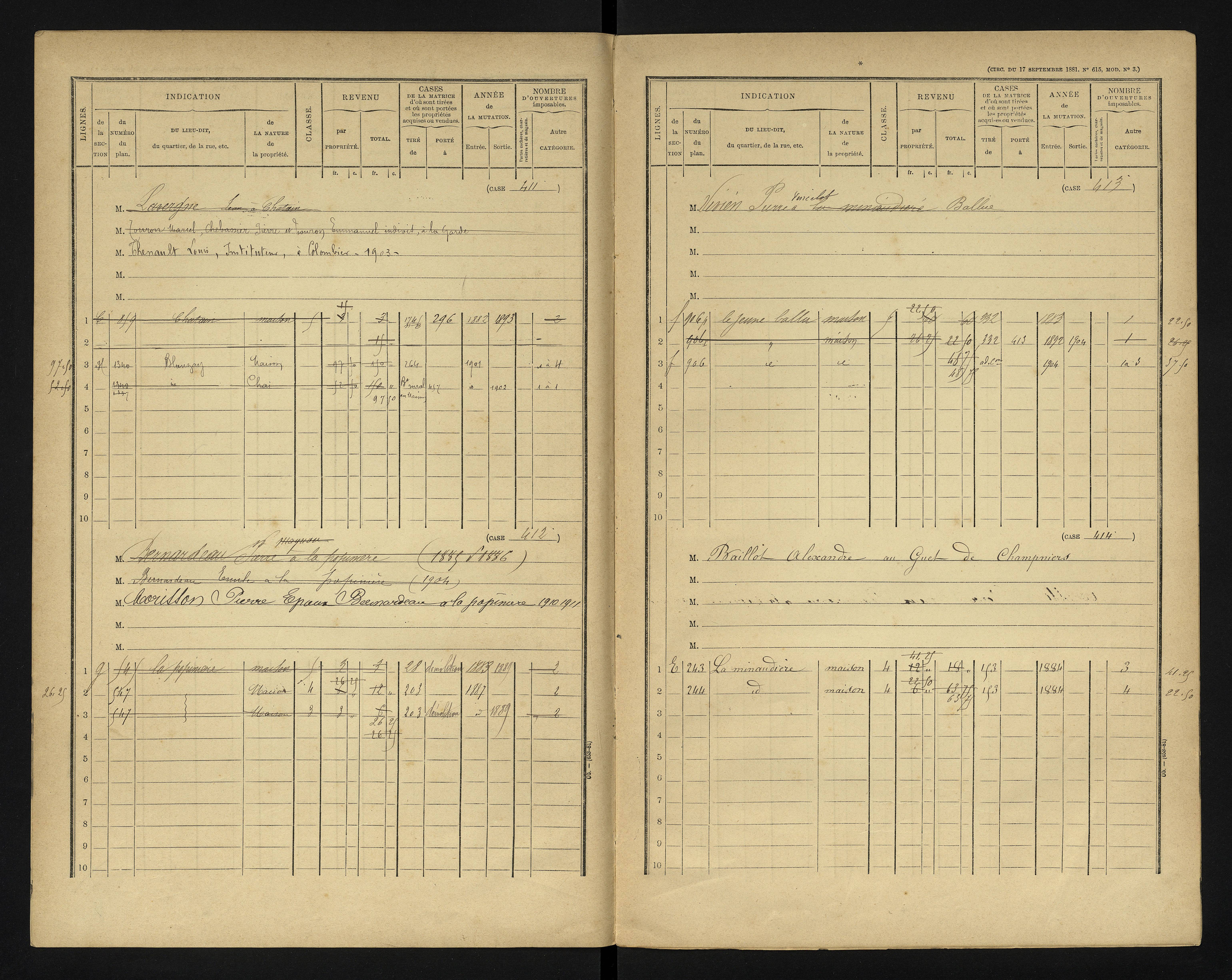 Blanzay - FRAD086_cadastre Cases 1-552 