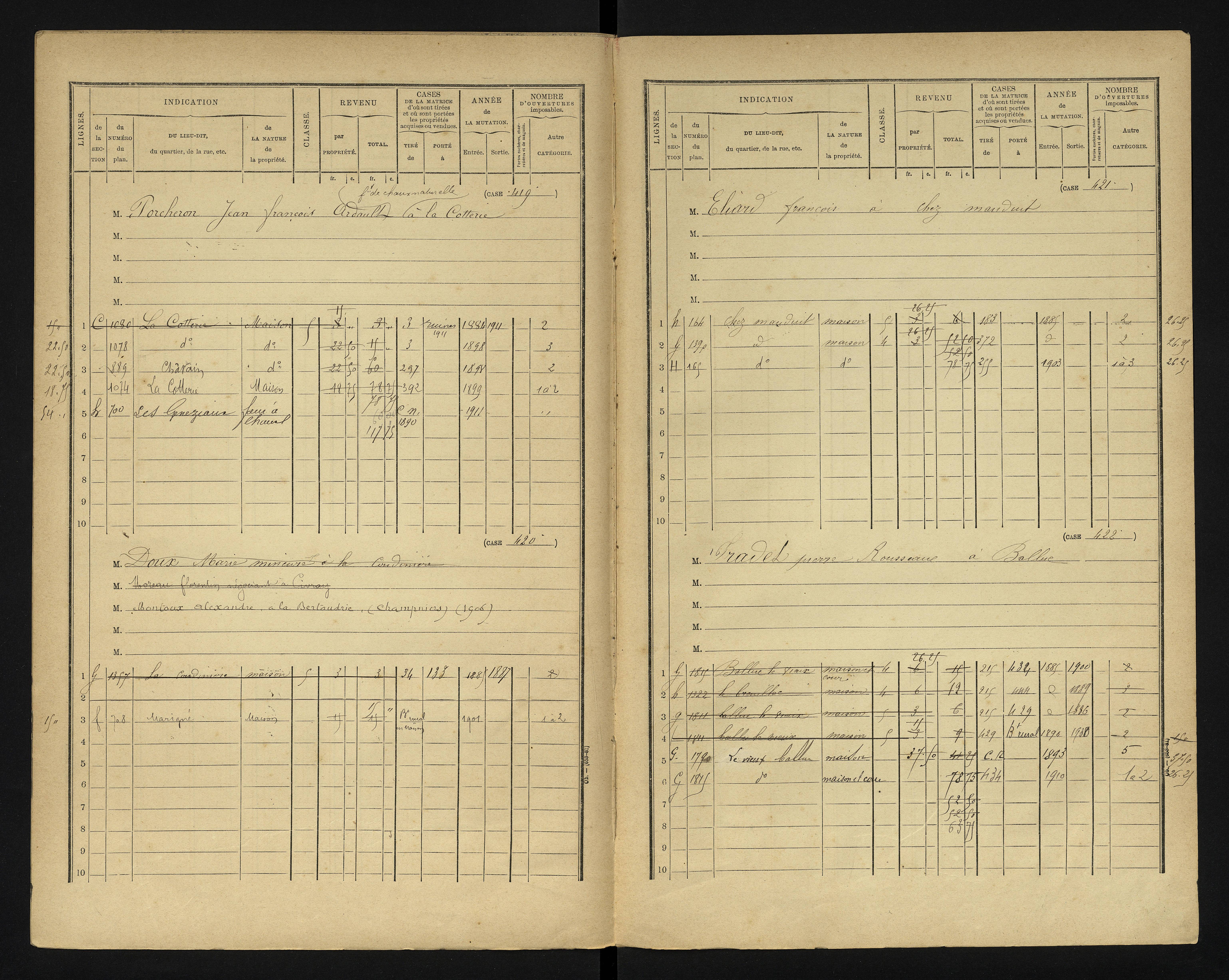 Blanzay - FRAD086_cadastre Cases 1-552 