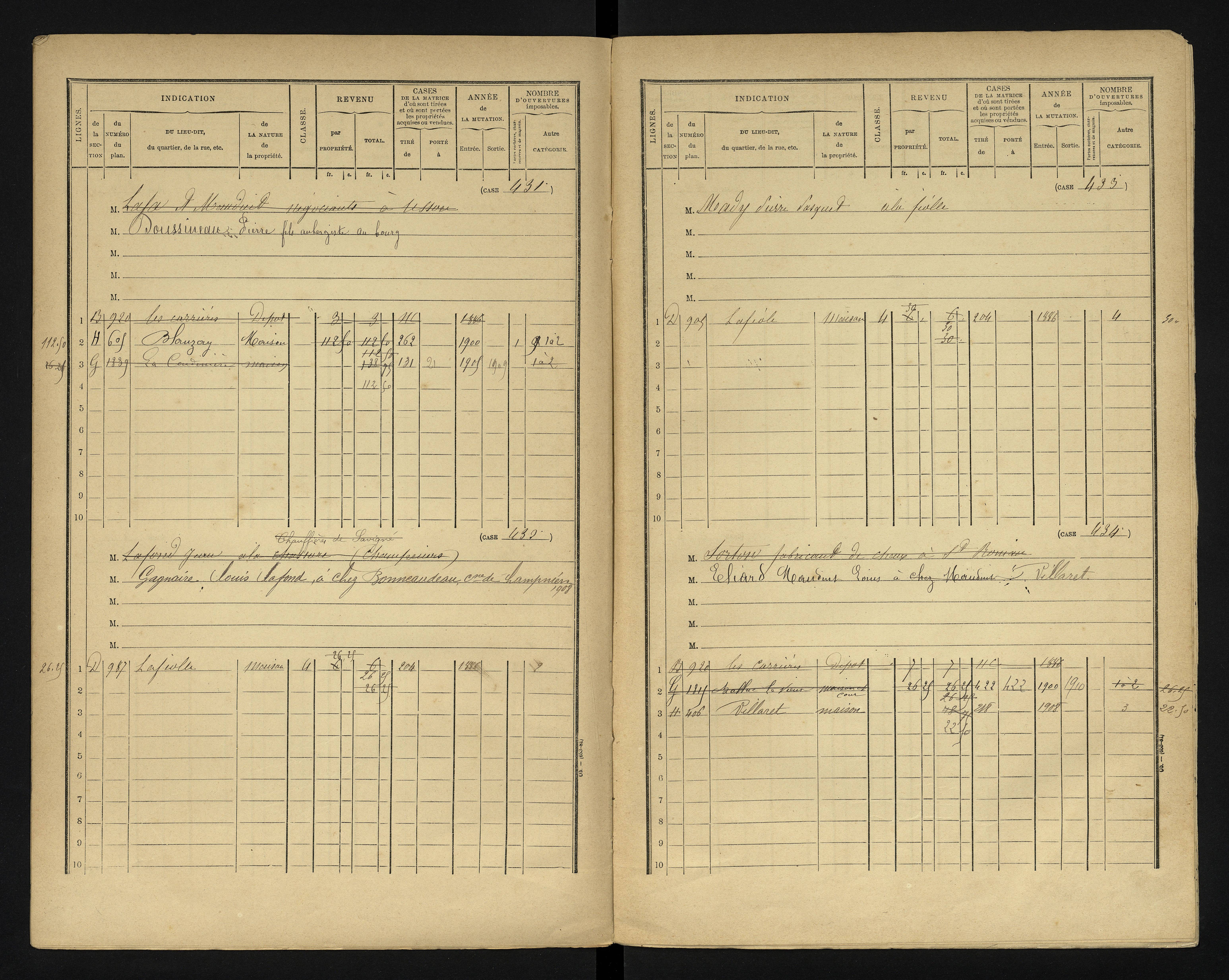 Blanzay - FRAD086_cadastre Cases 1-552 