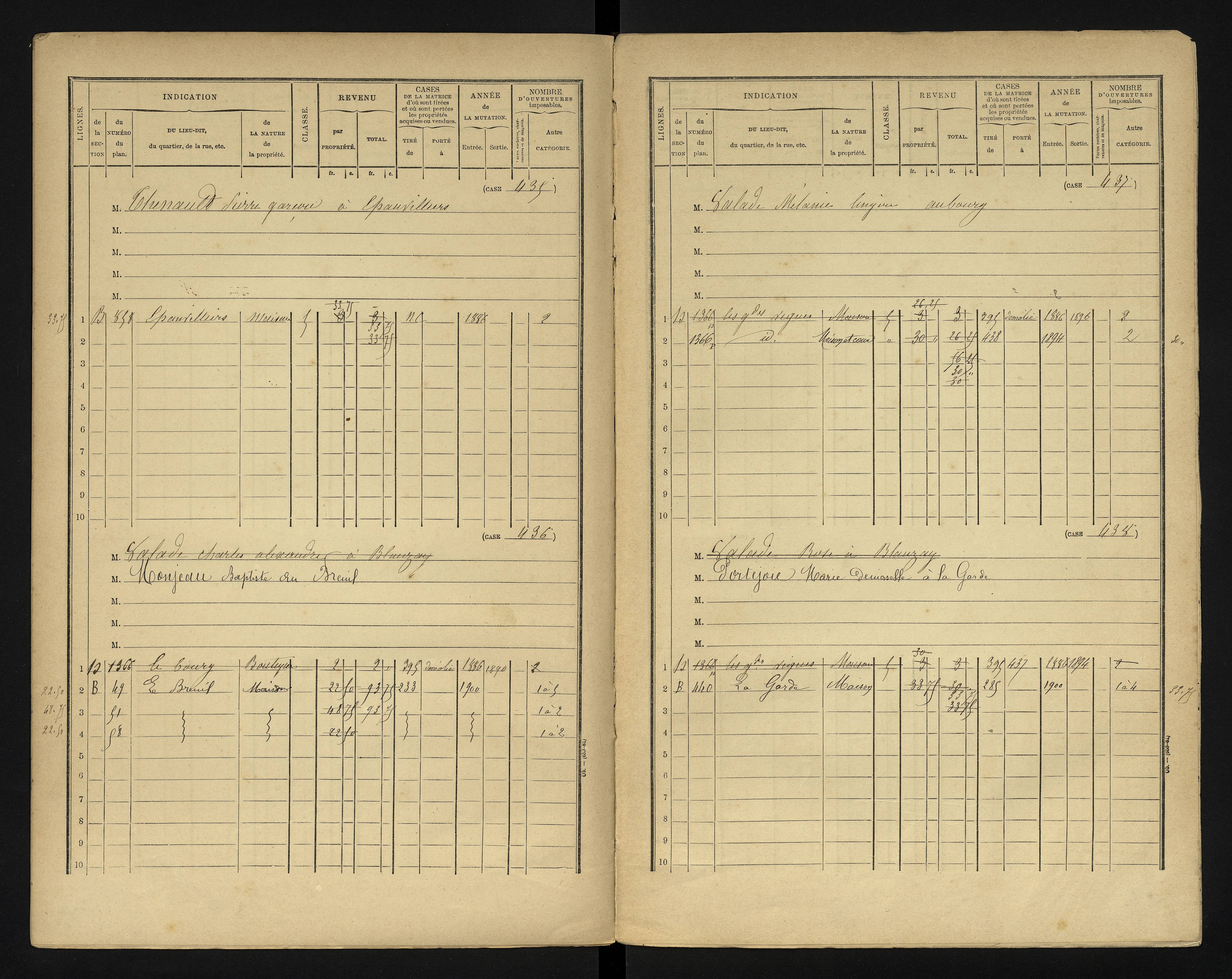 Blanzay - FRAD086_cadastre Cases 1-552 