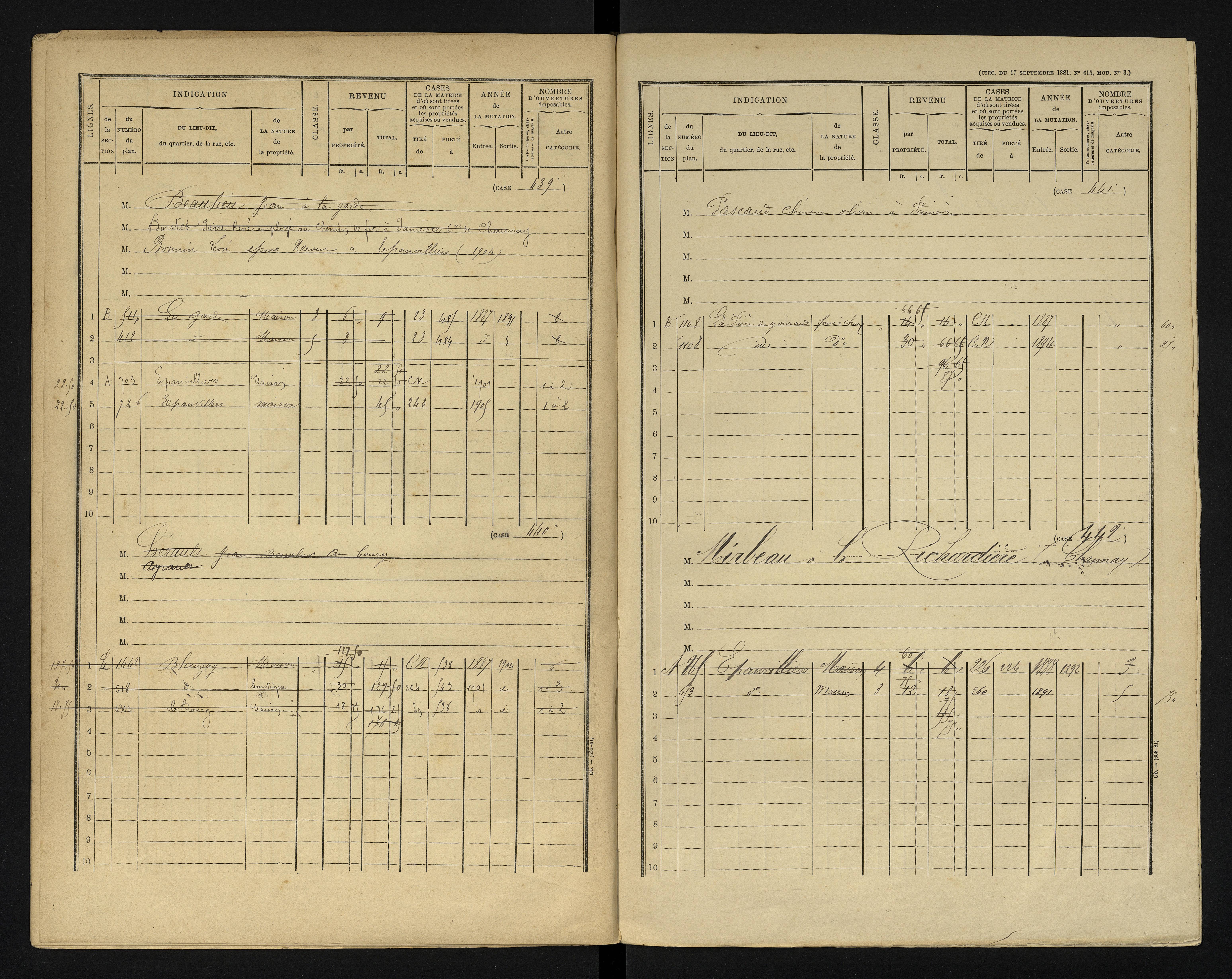 Blanzay - FRAD086_cadastre Cases 1-552 