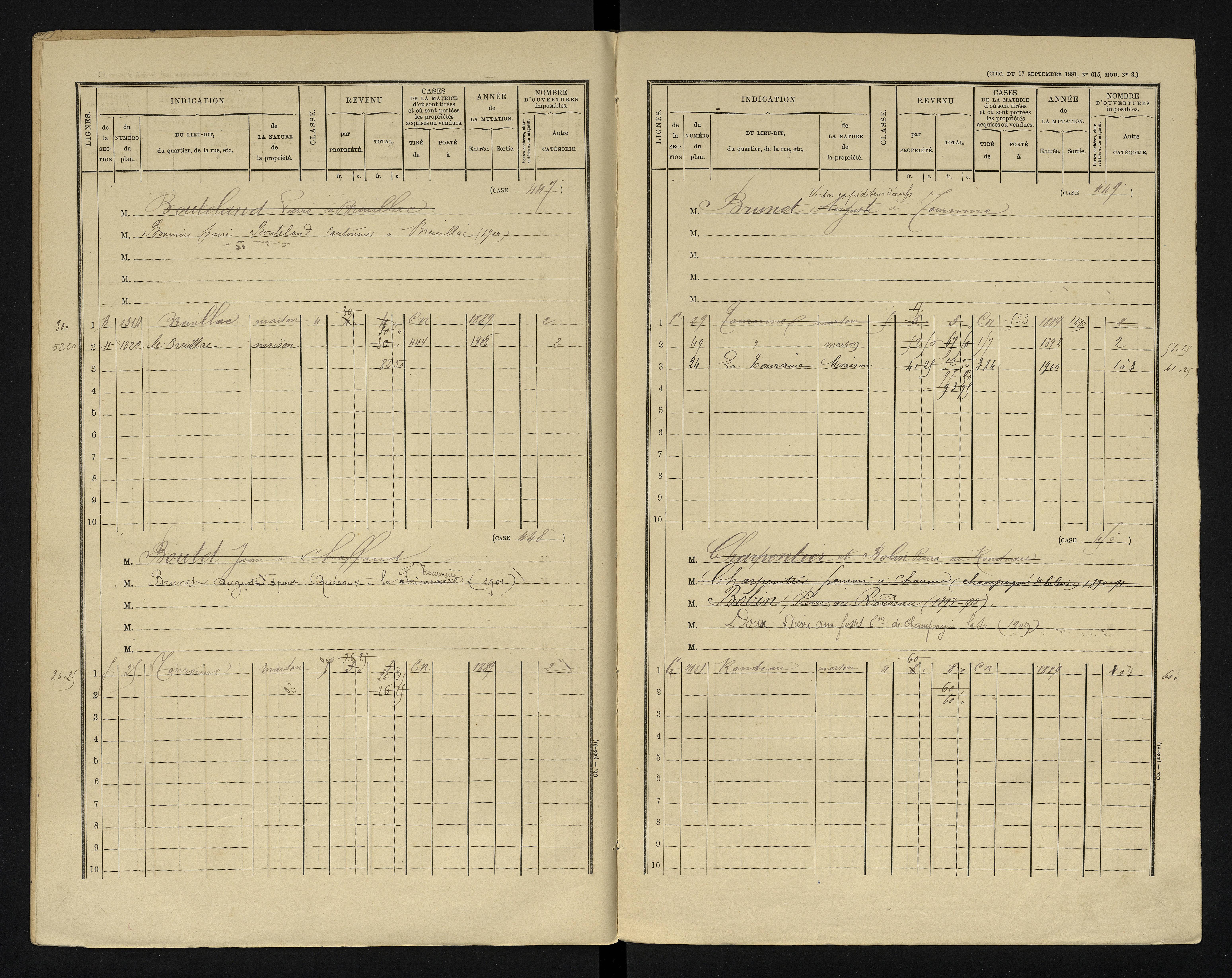 Blanzay - FRAD086_cadastre Cases 1-552 