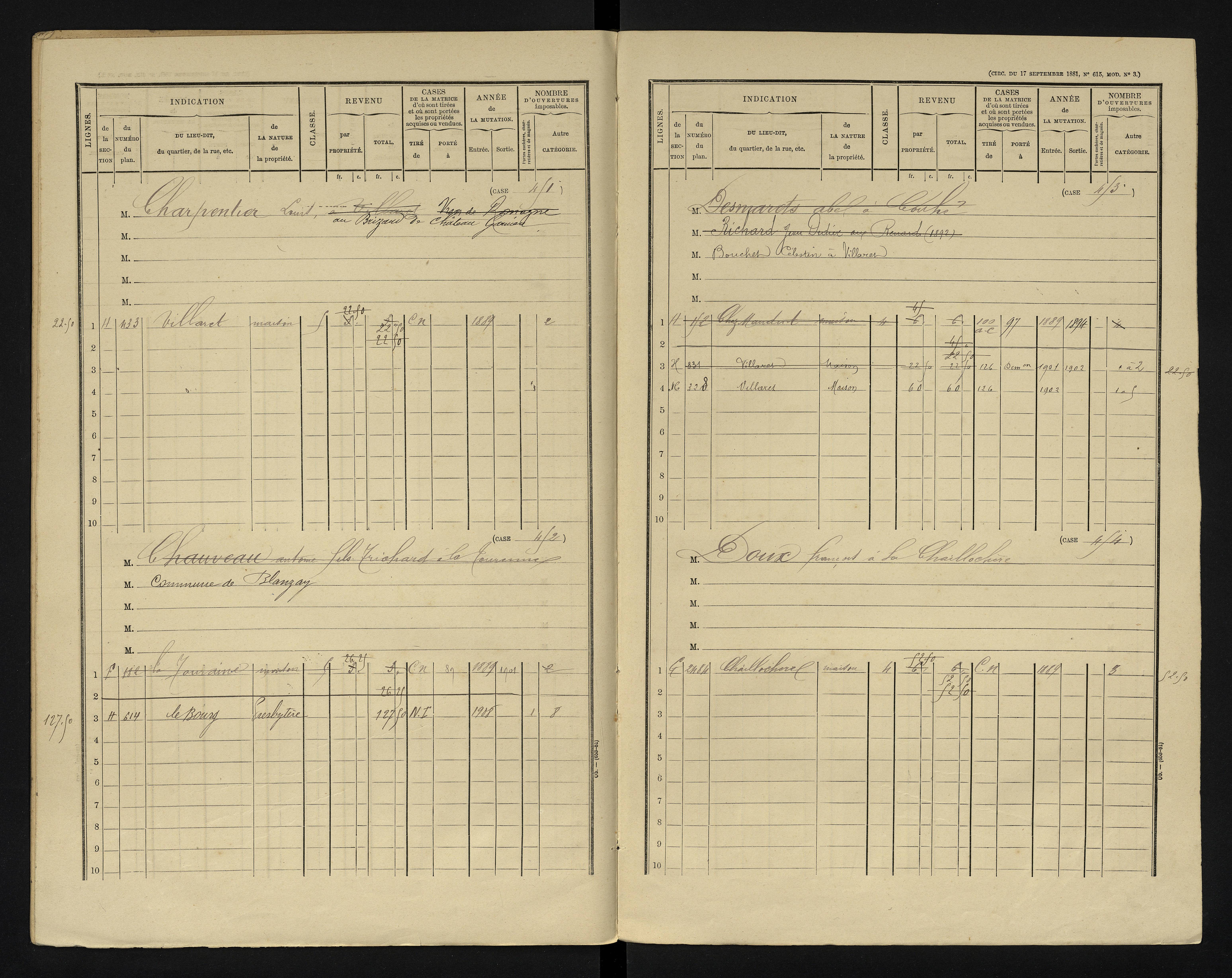 Blanzay - FRAD086_cadastre Cases 1-552 