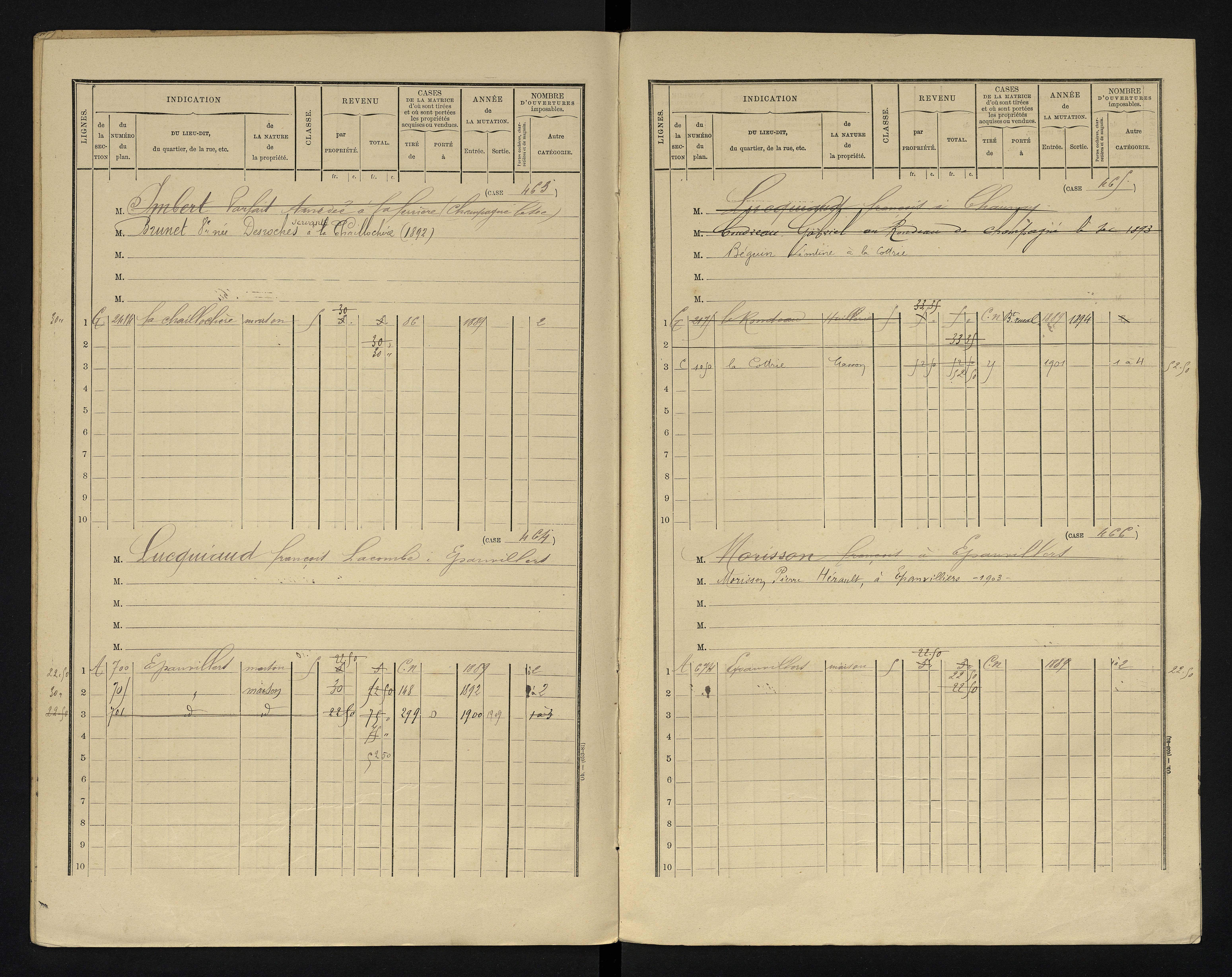 Blanzay - FRAD086_cadastre Cases 1-552 