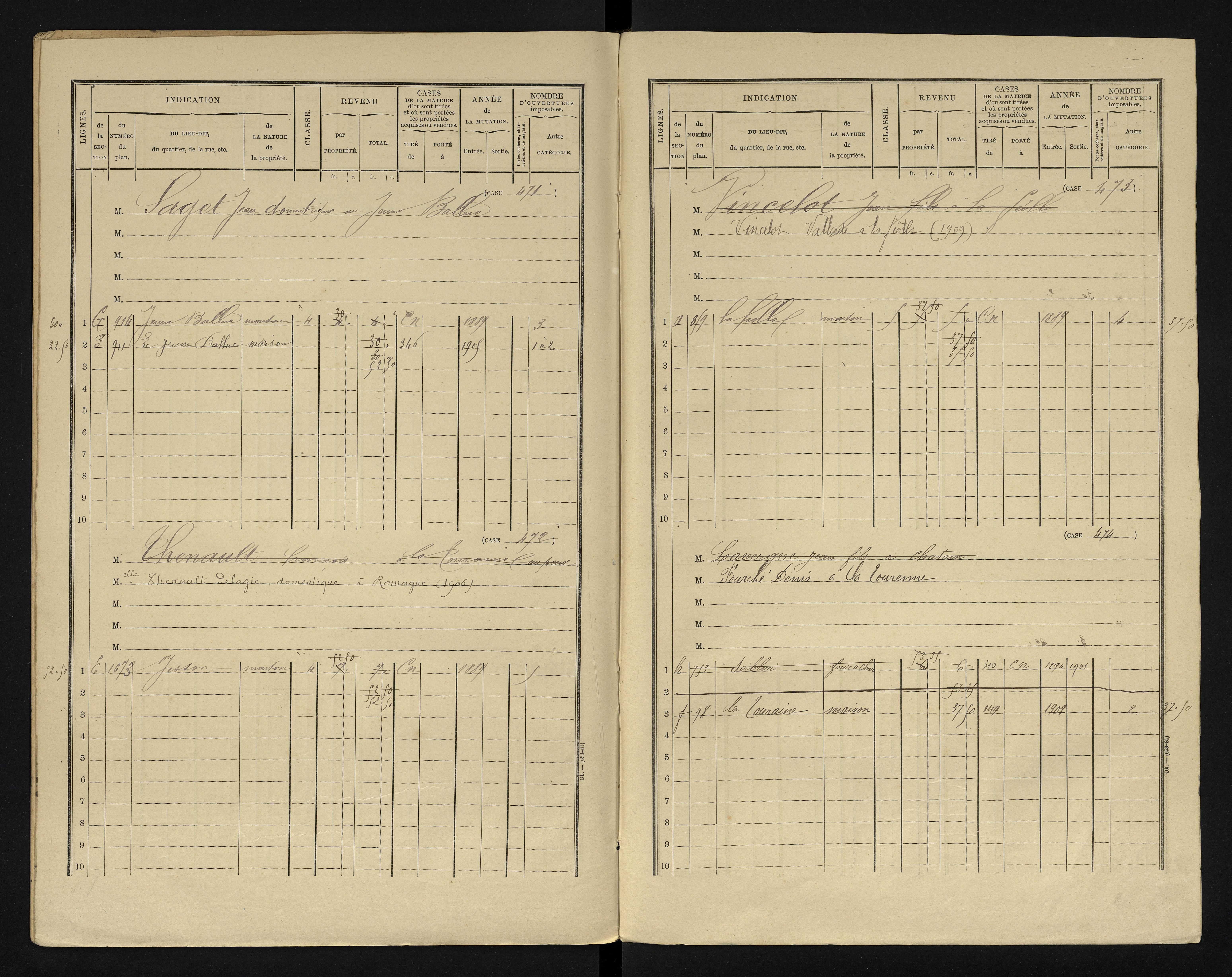 Blanzay - FRAD086_cadastre Cases 1-552 