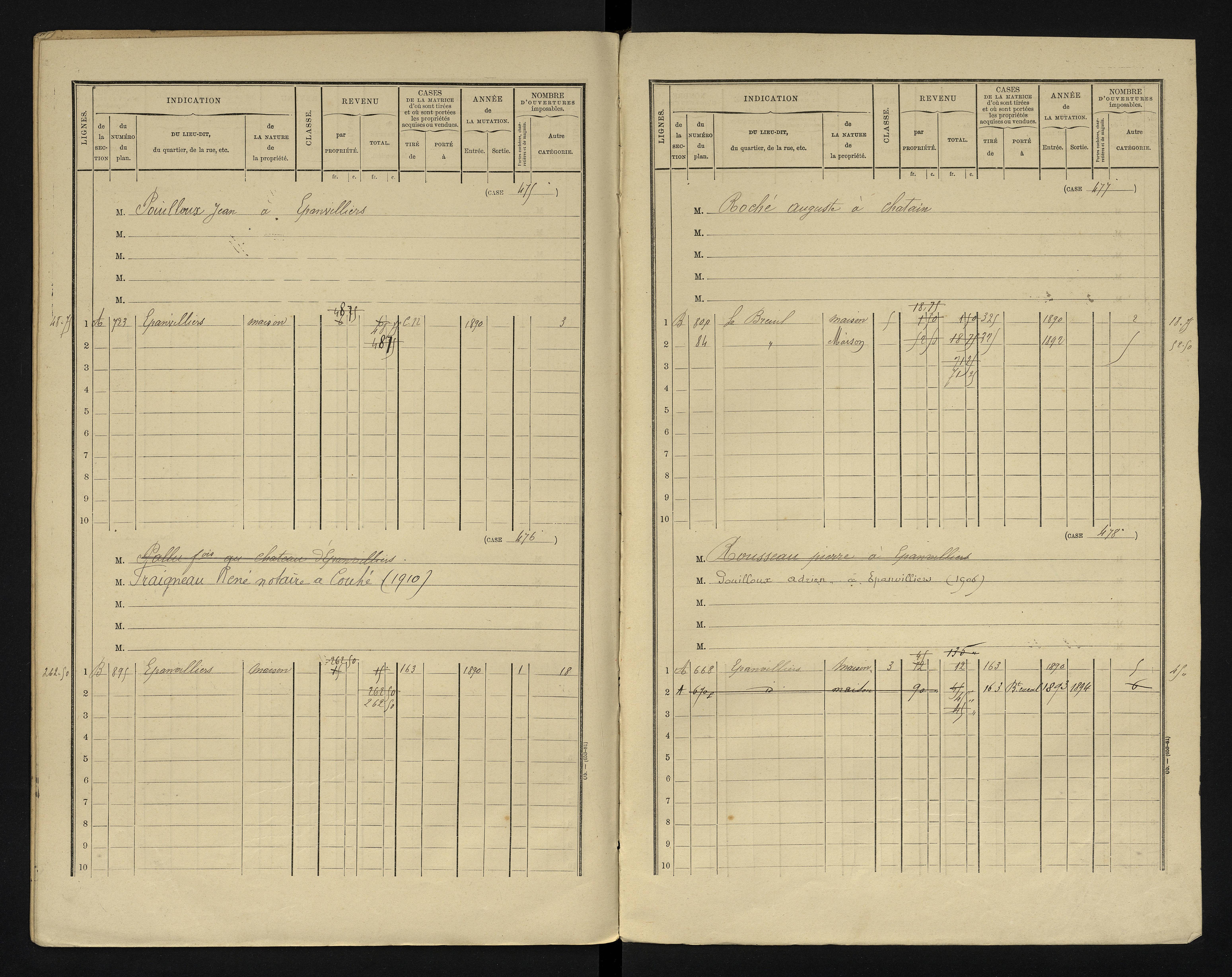 Blanzay - FRAD086_cadastre Cases 1-552 