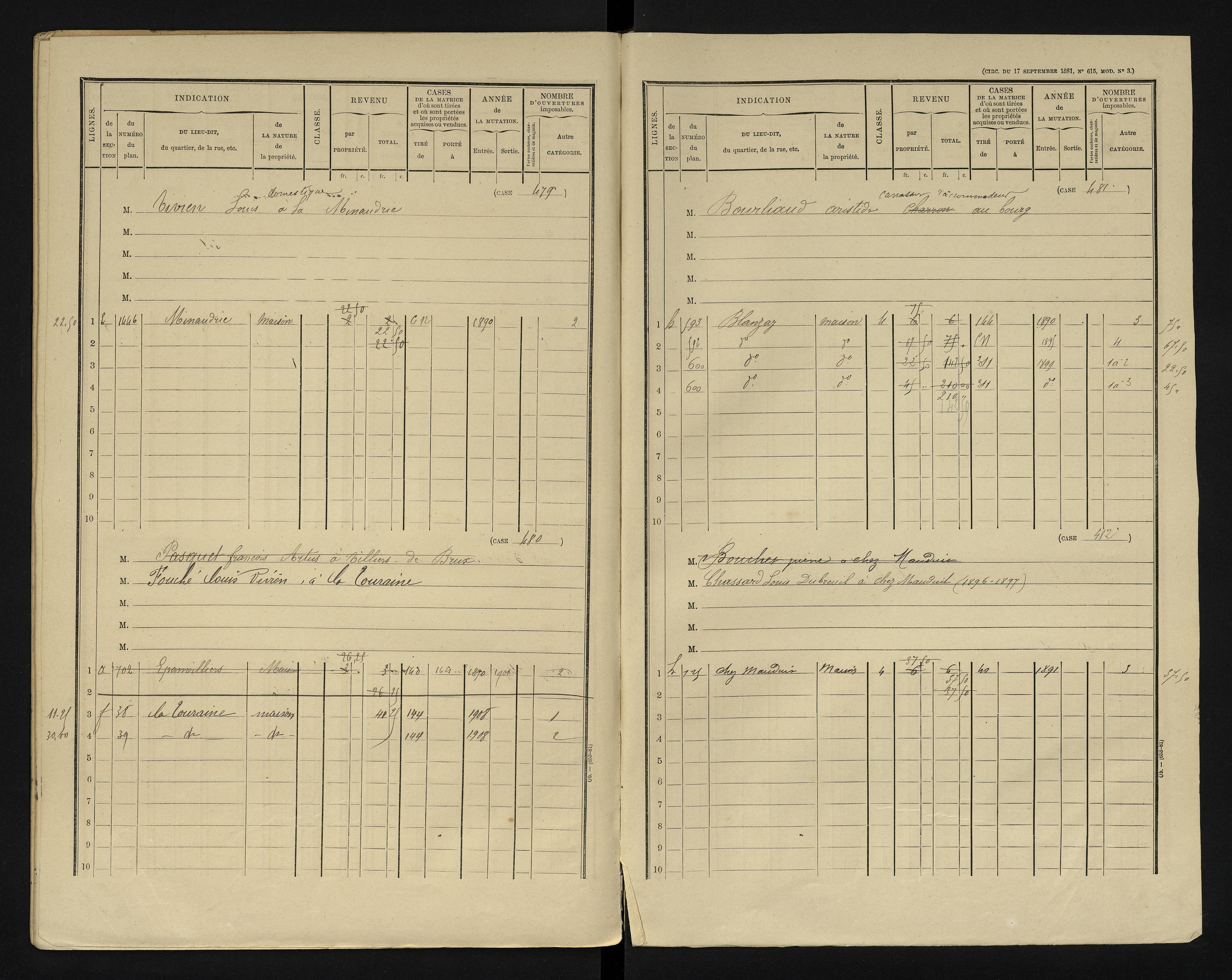 Blanzay - FRAD086_cadastre Cases 1-552 