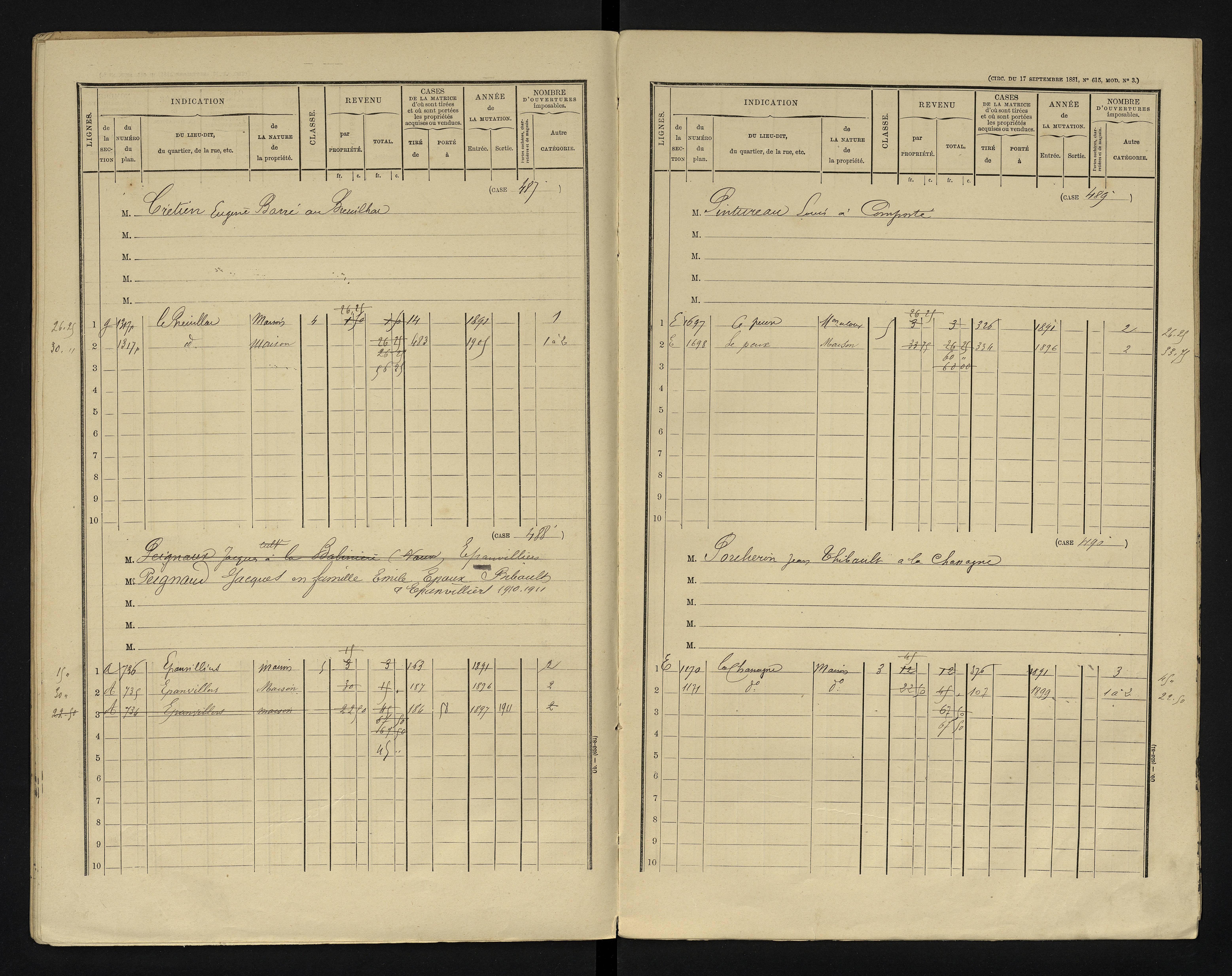 Blanzay - FRAD086_cadastre Cases 1-552 