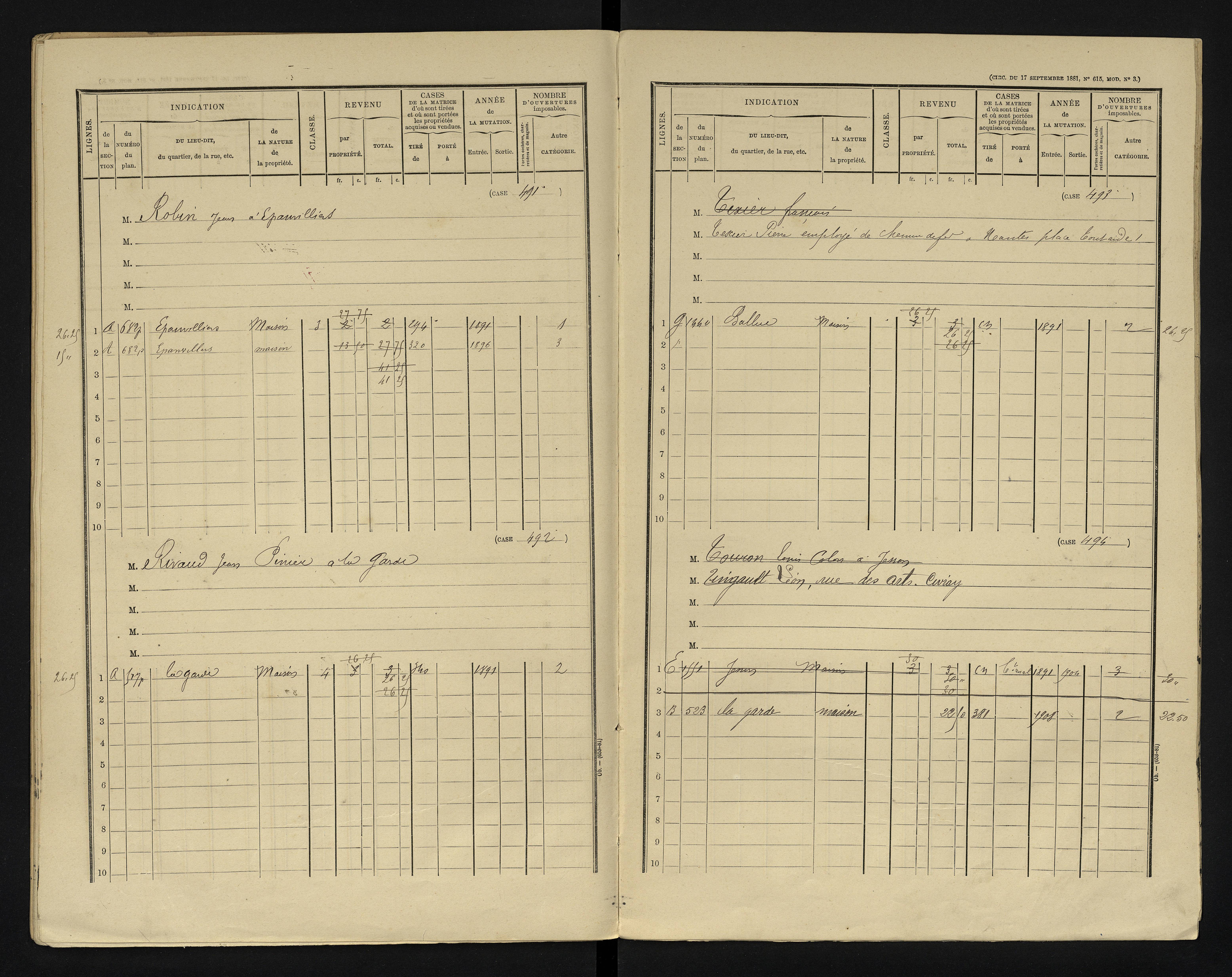 Blanzay - FRAD086_cadastre Cases 1-552 