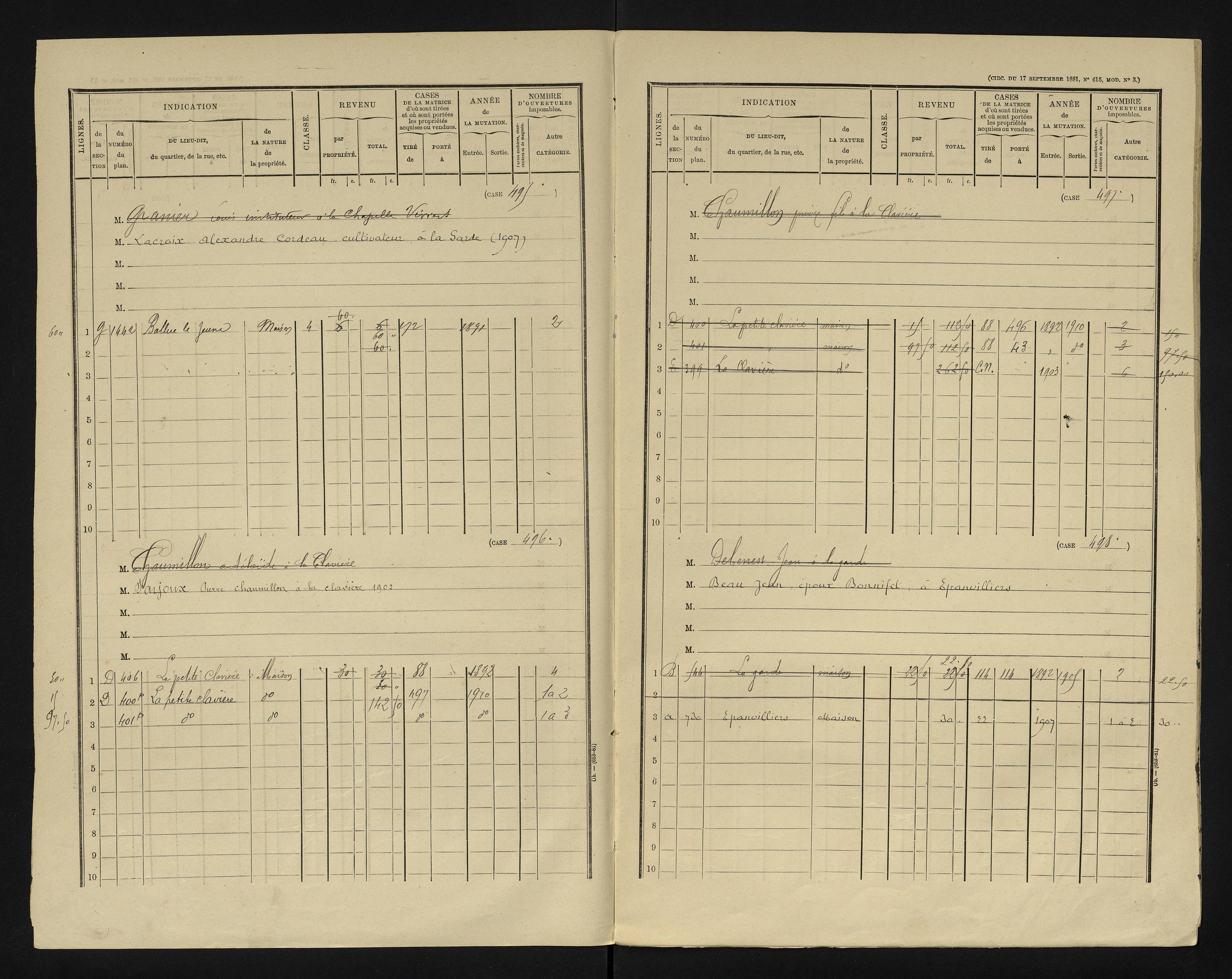 Blanzay - FRAD086_cadastre Cases 1-552 