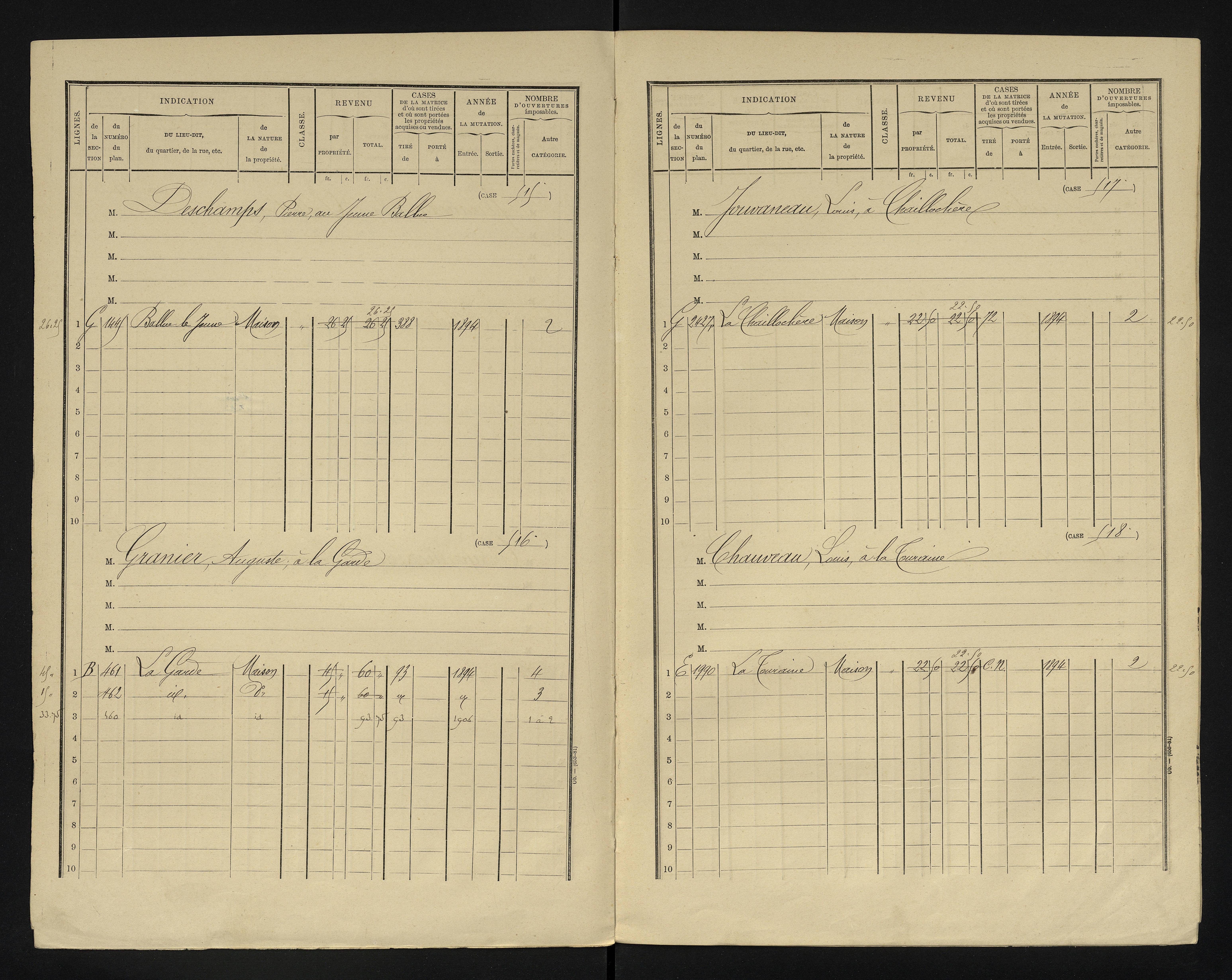 Blanzay - FRAD086_cadastre Cases 1-552 