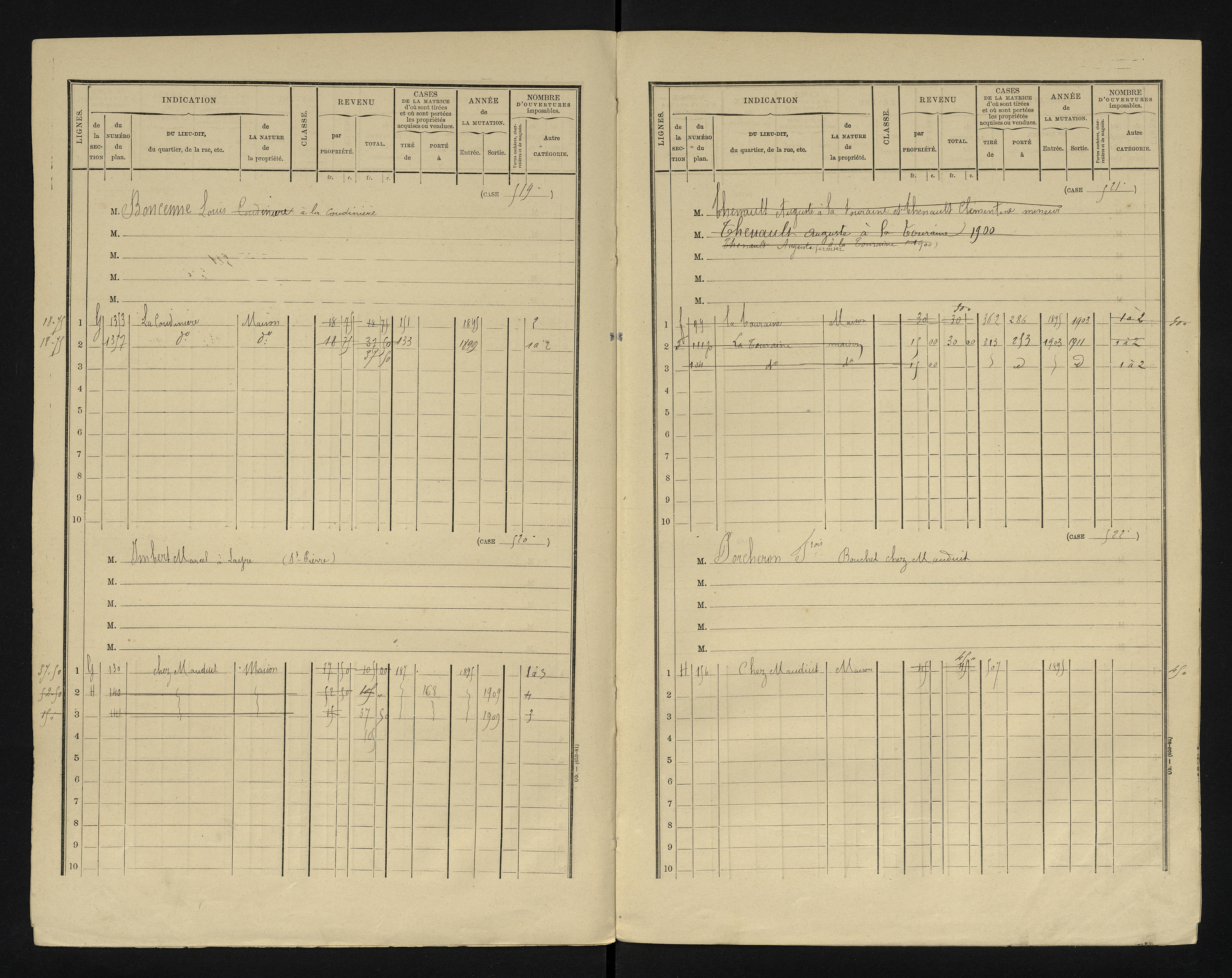 Blanzay - FRAD086_cadastre Cases 1-552 