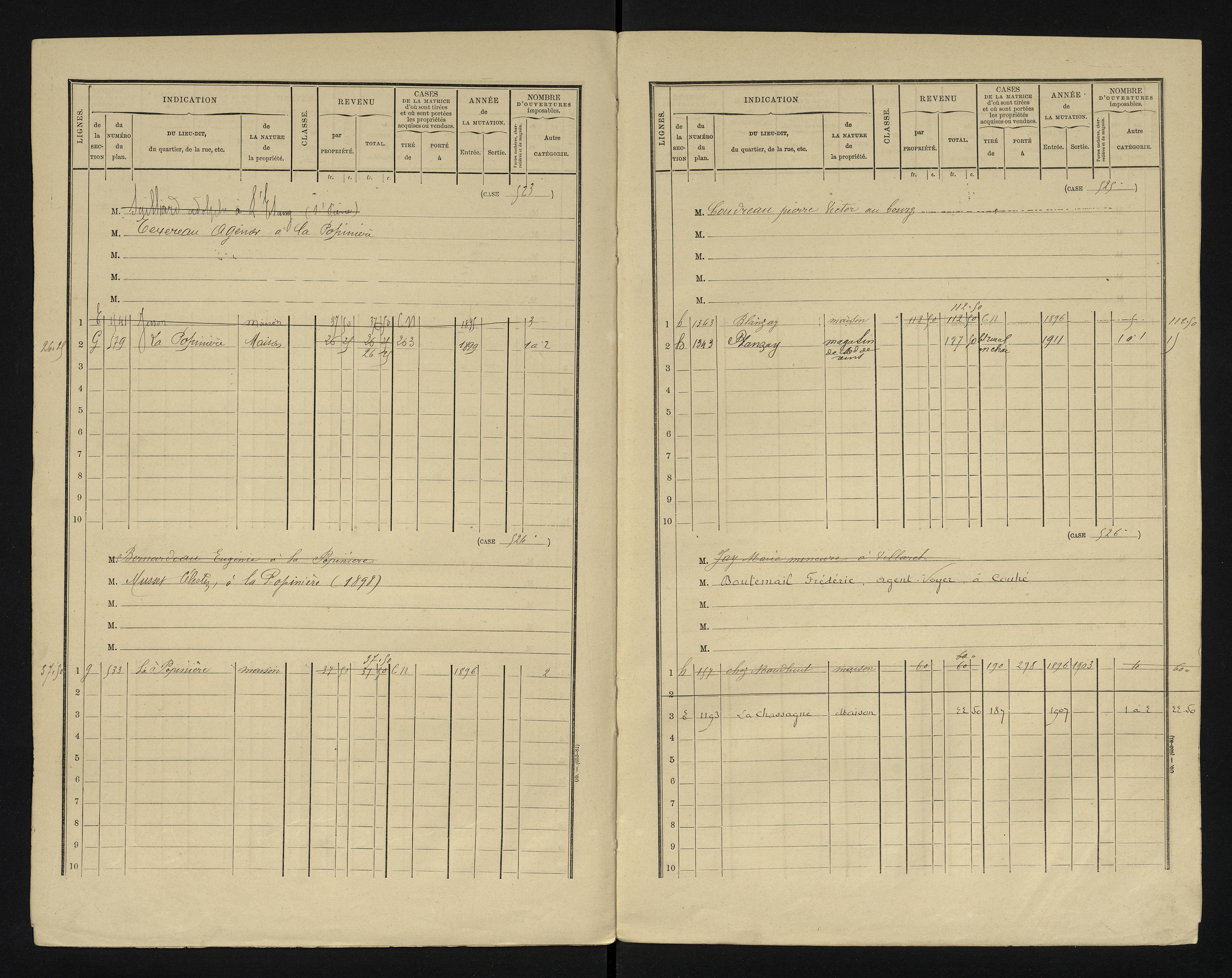 Blanzay - FRAD086_cadastre Cases 1-552 