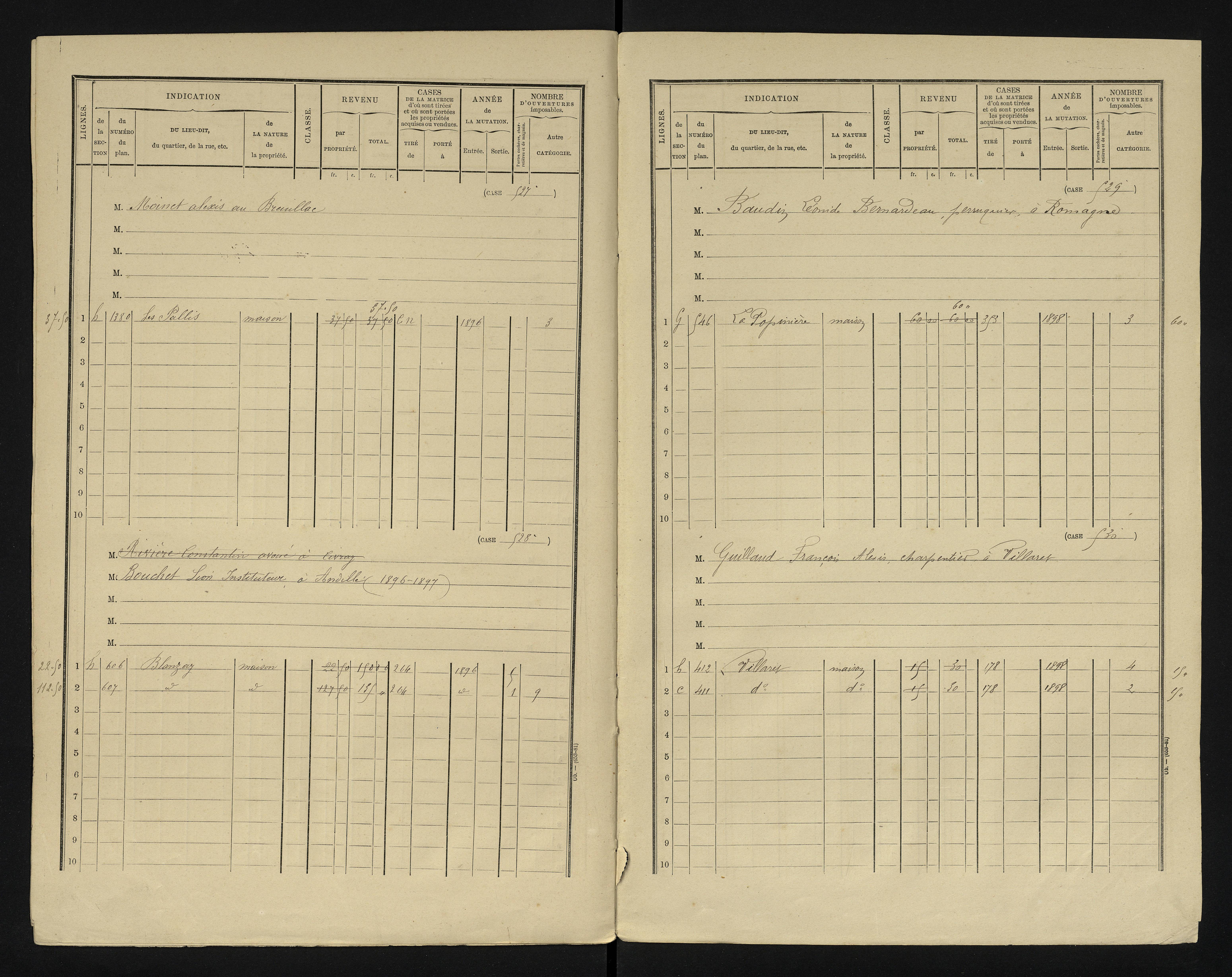 Blanzay - FRAD086_cadastre Cases 1-552 