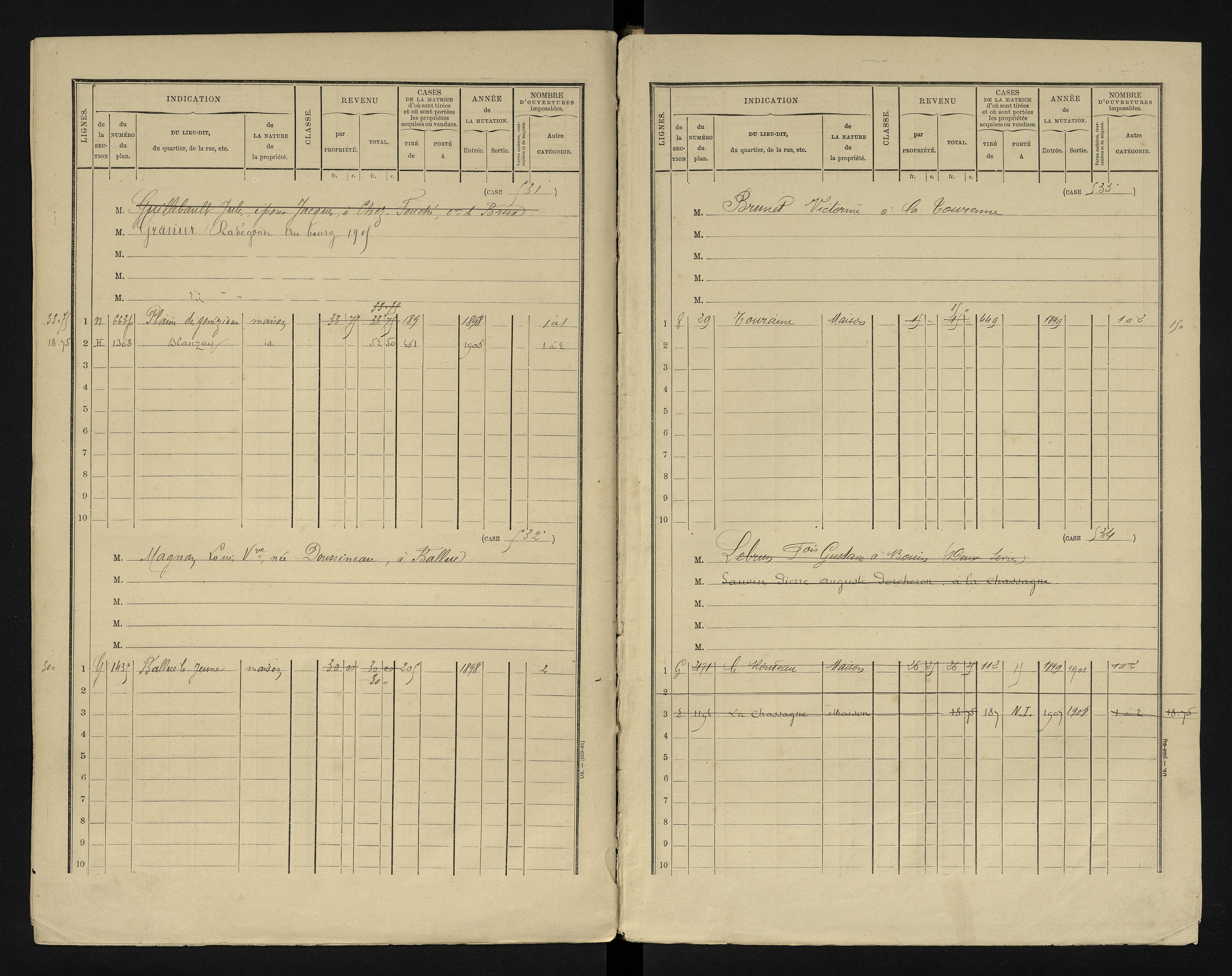 Blanzay - FRAD086_cadastre Cases 1-552 