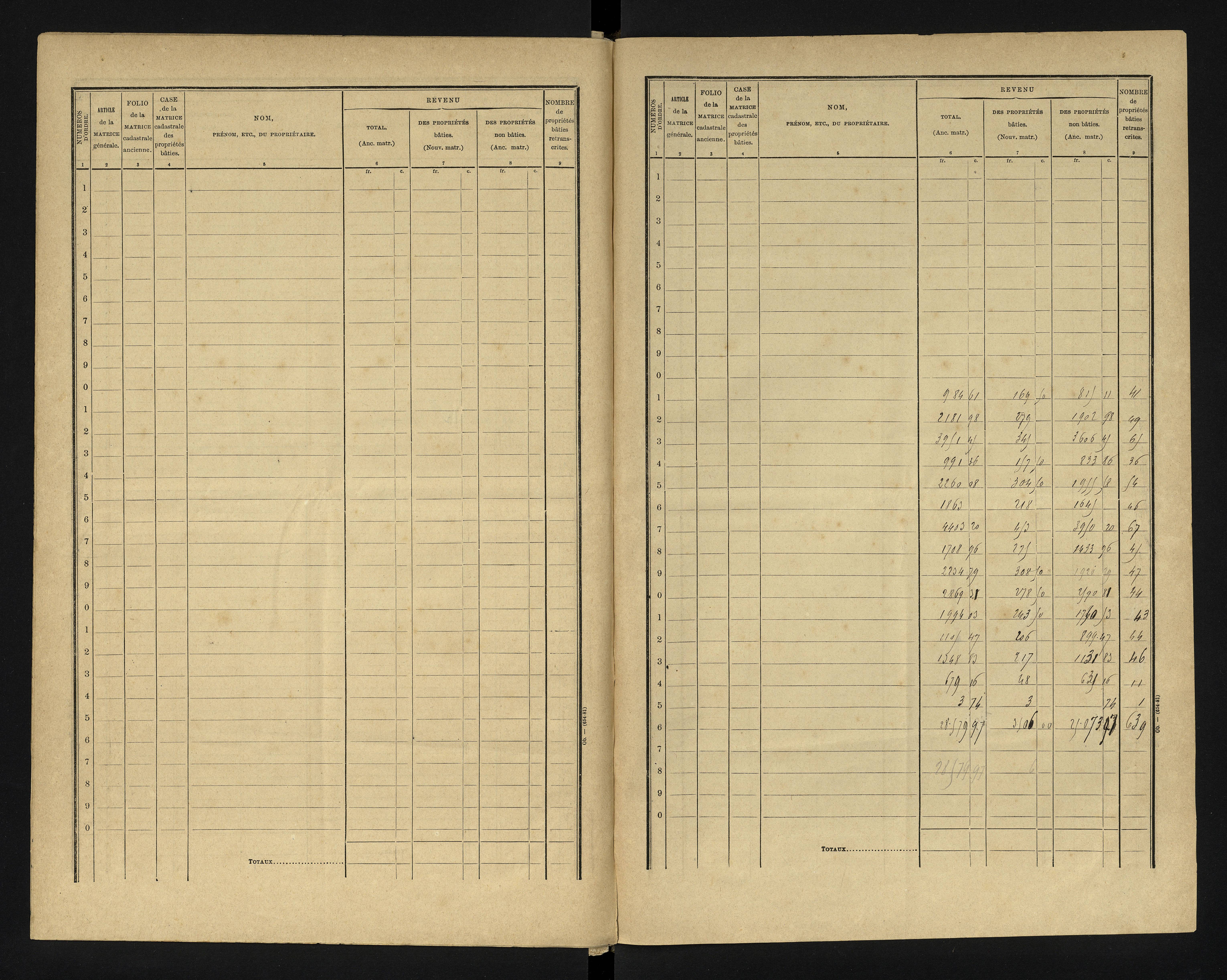 Blanzay - FRAD086_cadastre Cases 1-552 