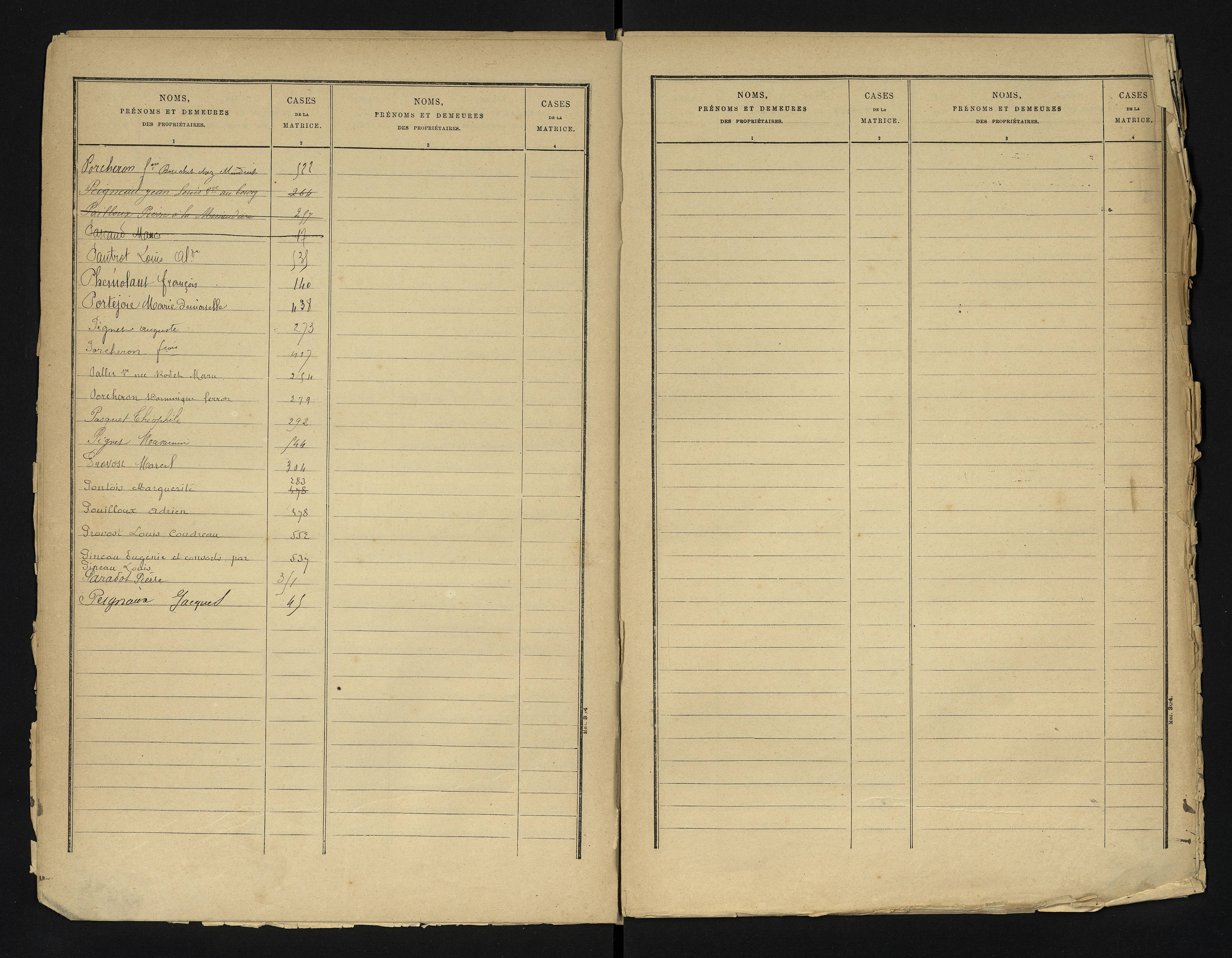 Blanzay - FRAD086_cadastre Cases 1-552 