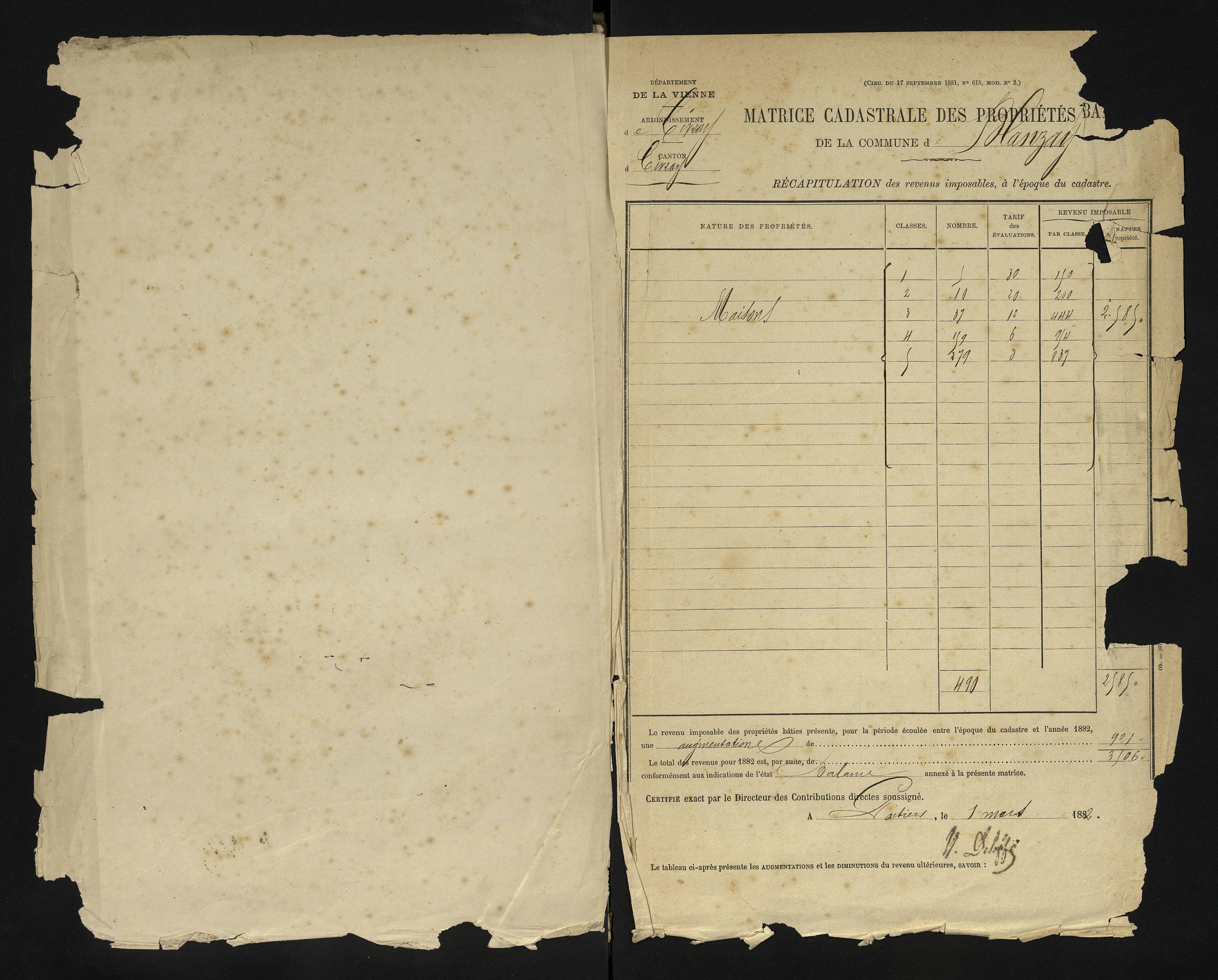 Blanzay - FRAD086_cadastre Cases 1-552 