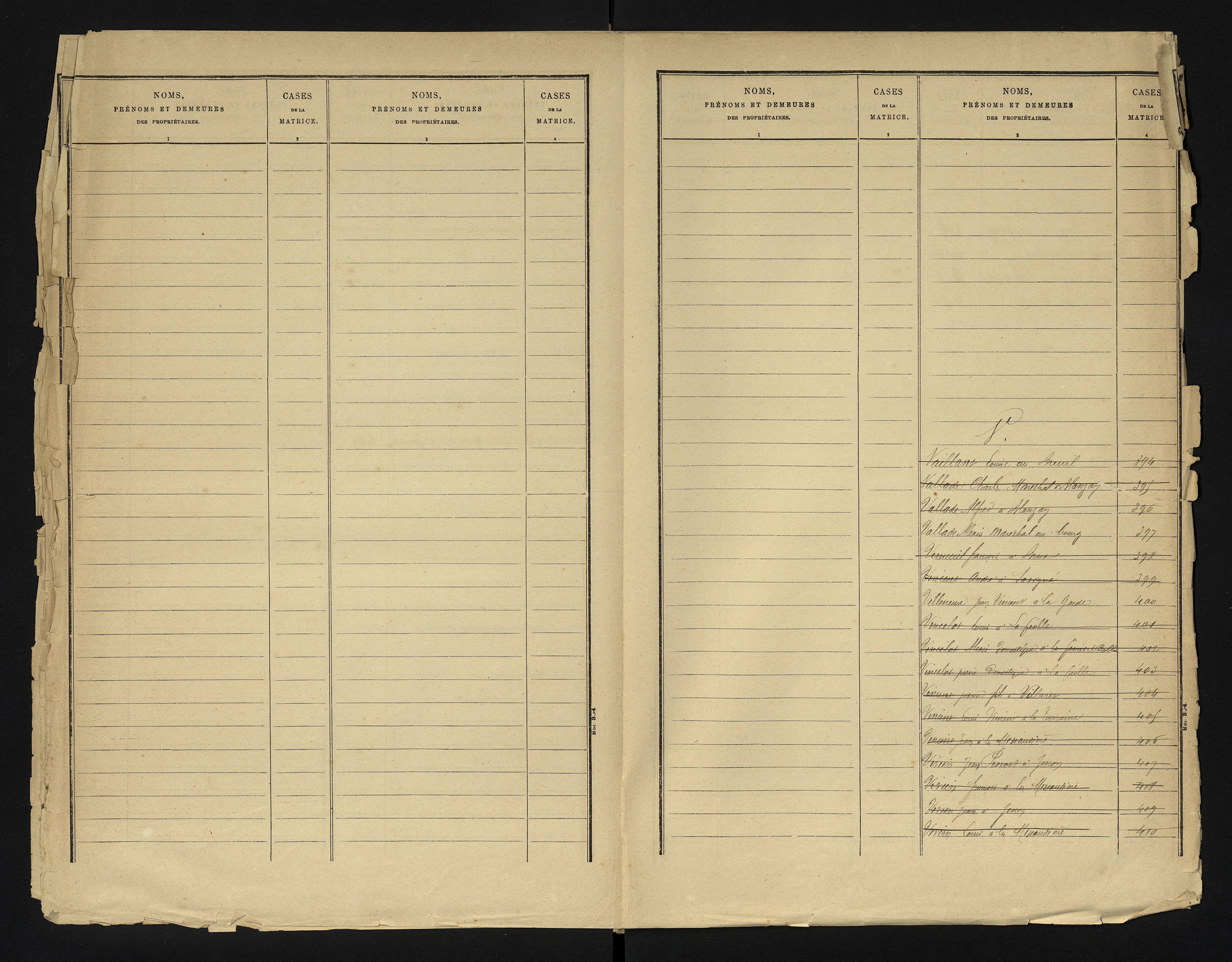 Blanzay - FRAD086_cadastre Cases 1-552 