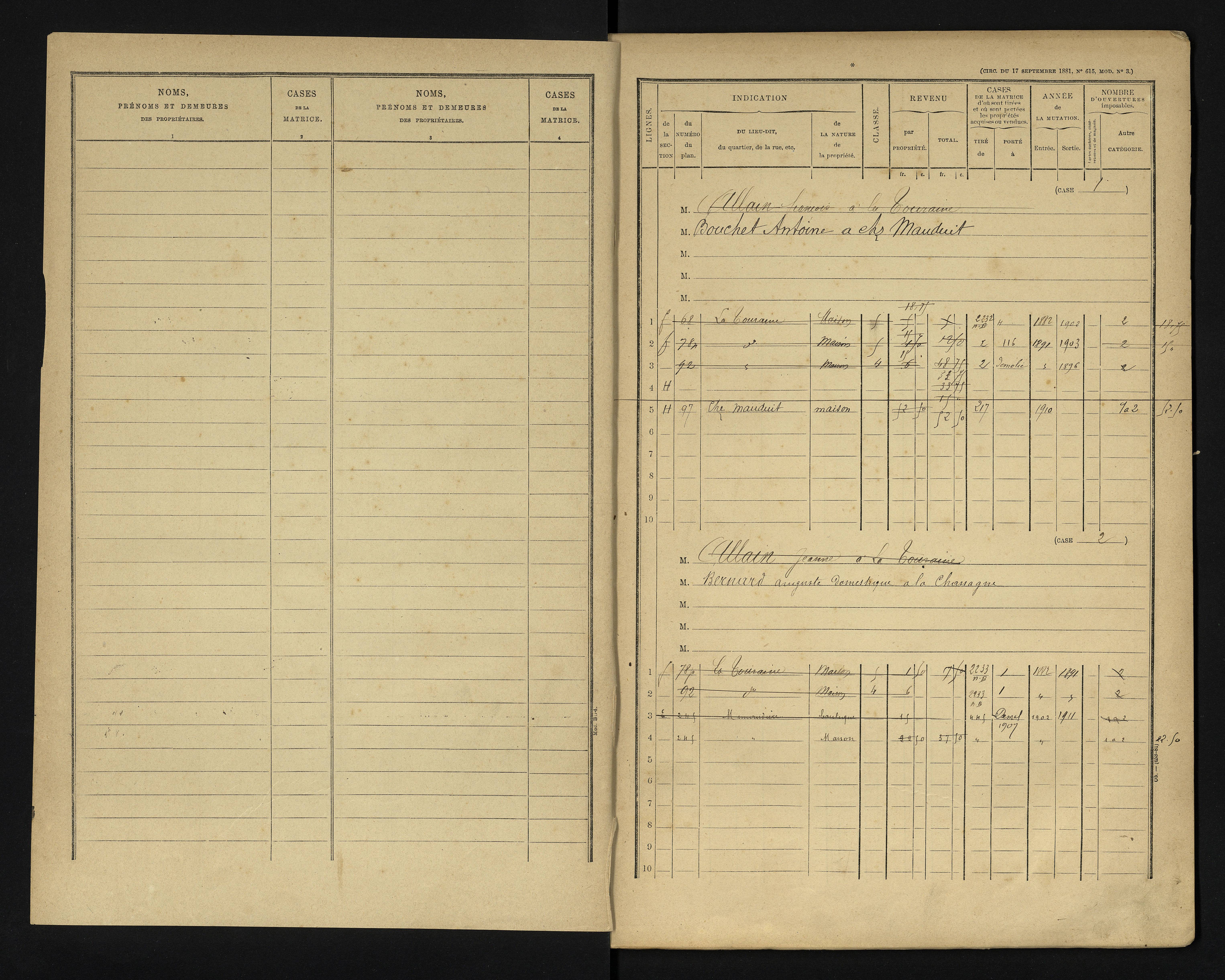Blanzay - FRAD086_cadastre Cases 1-552 