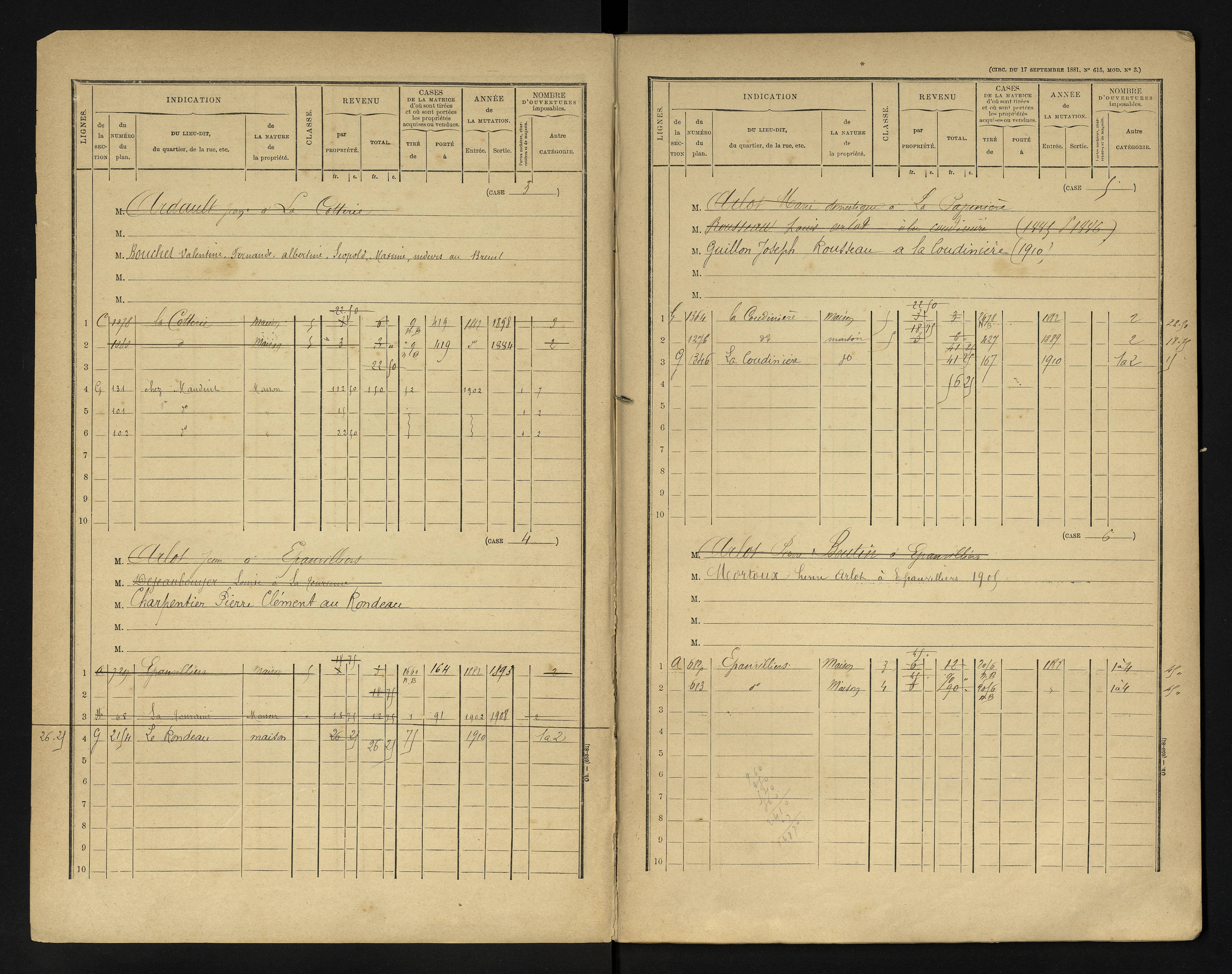 Blanzay - FRAD086_cadastre Cases 1-552 