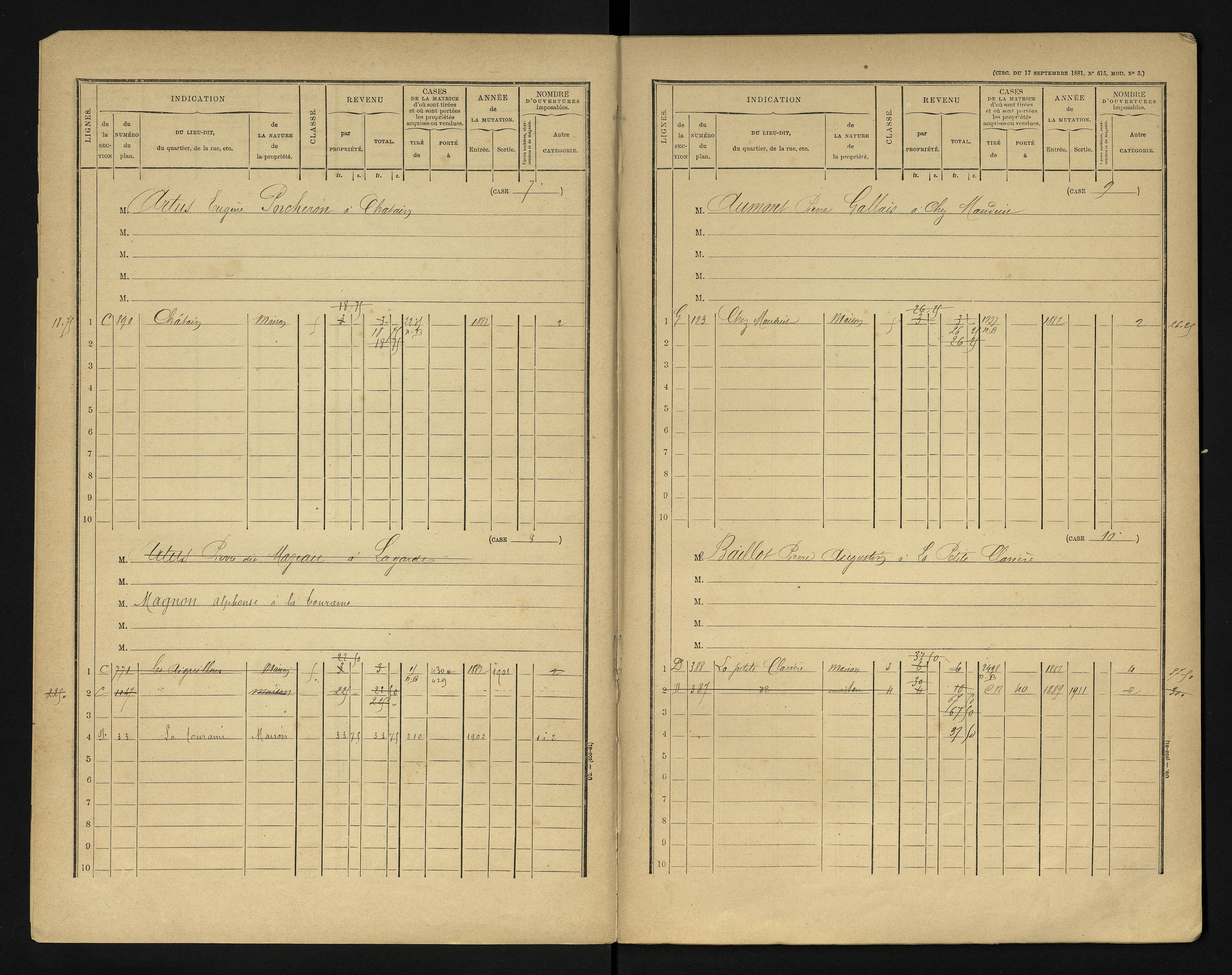 Blanzay - FRAD086_cadastre Cases 1-552 