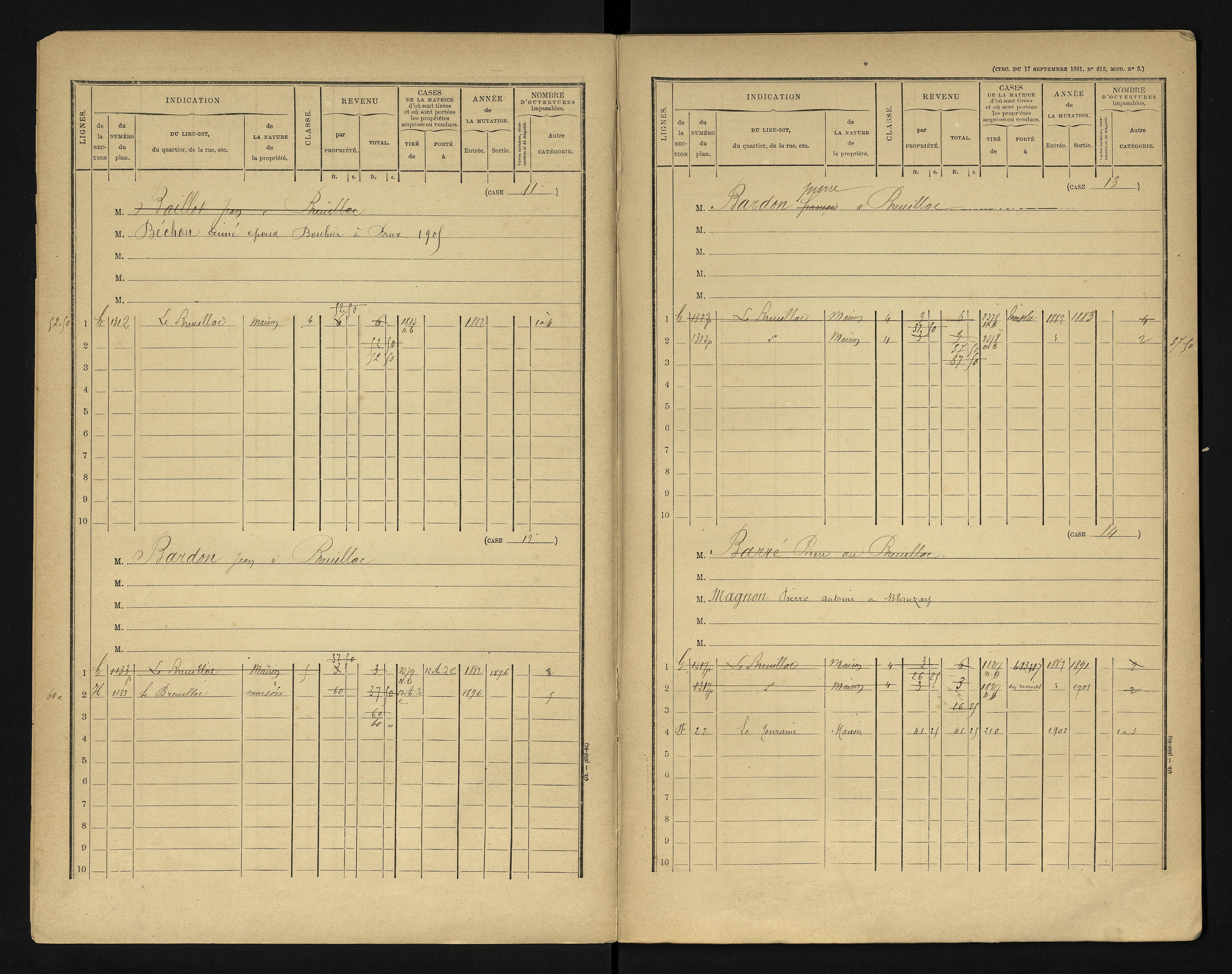 Blanzay - FRAD086_cadastre Cases 1-552 