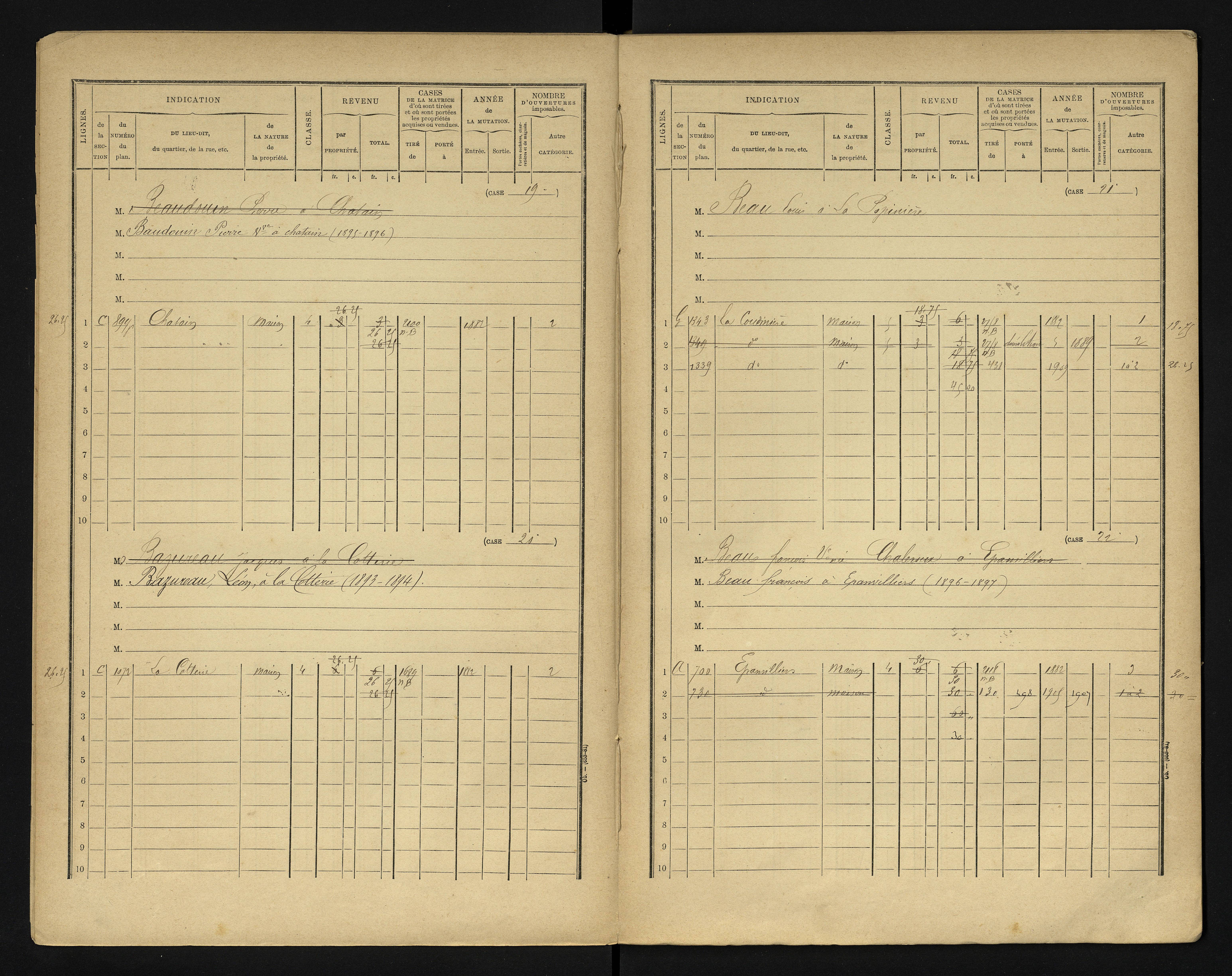 Blanzay - FRAD086_cadastre Cases 1-552 