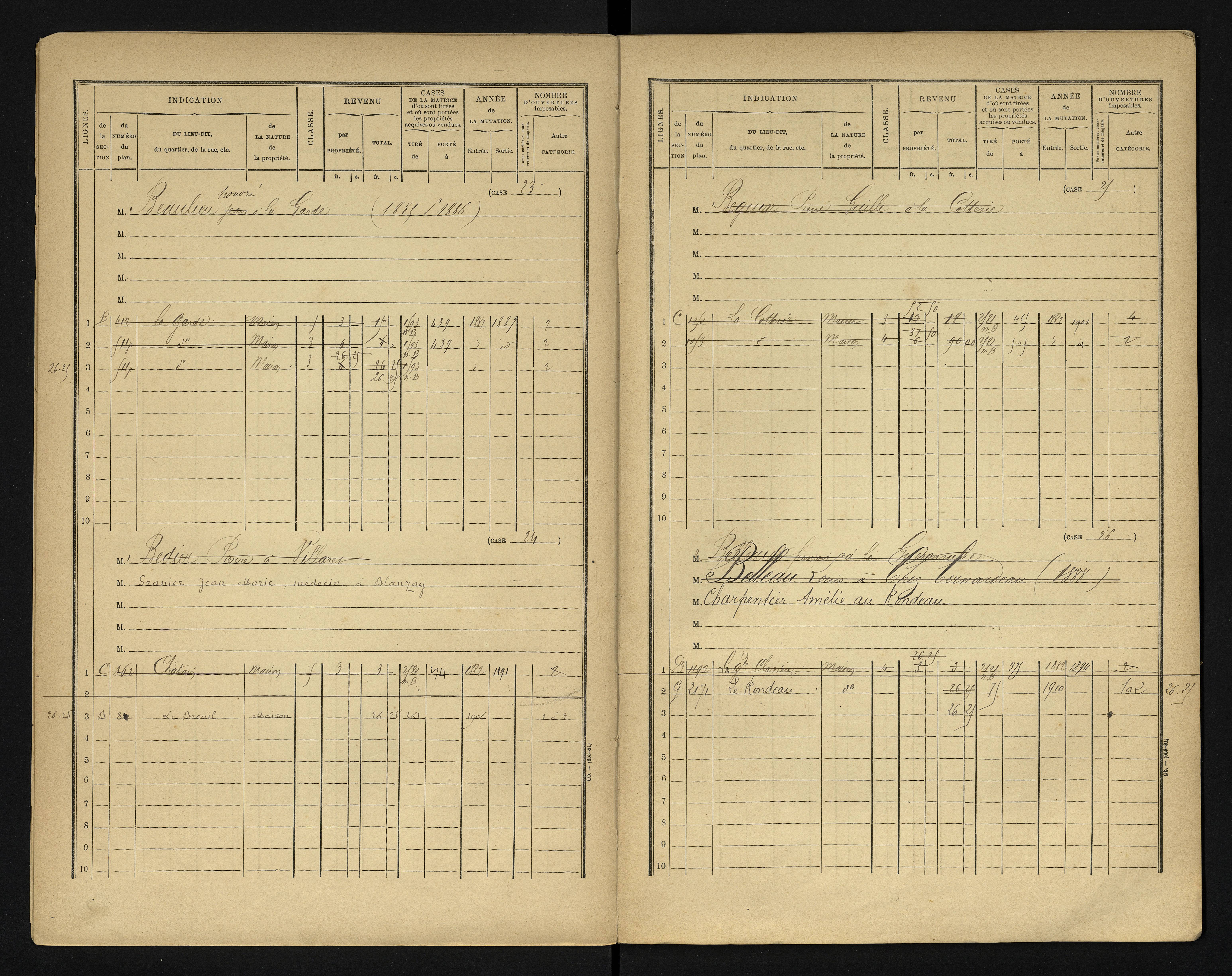 Blanzay - FRAD086_cadastre Cases 1-552 
