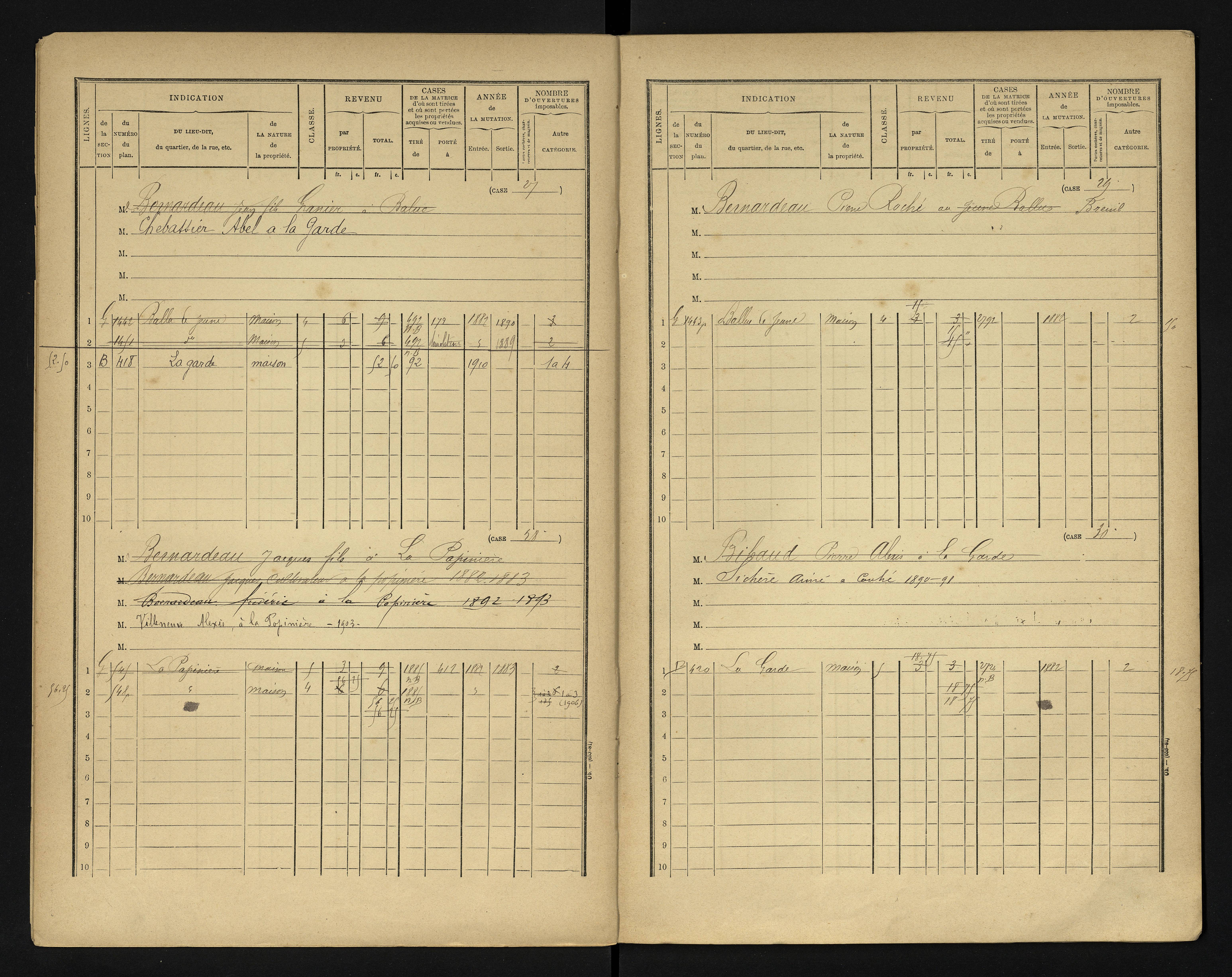 Blanzay - FRAD086_cadastre Cases 1-552 