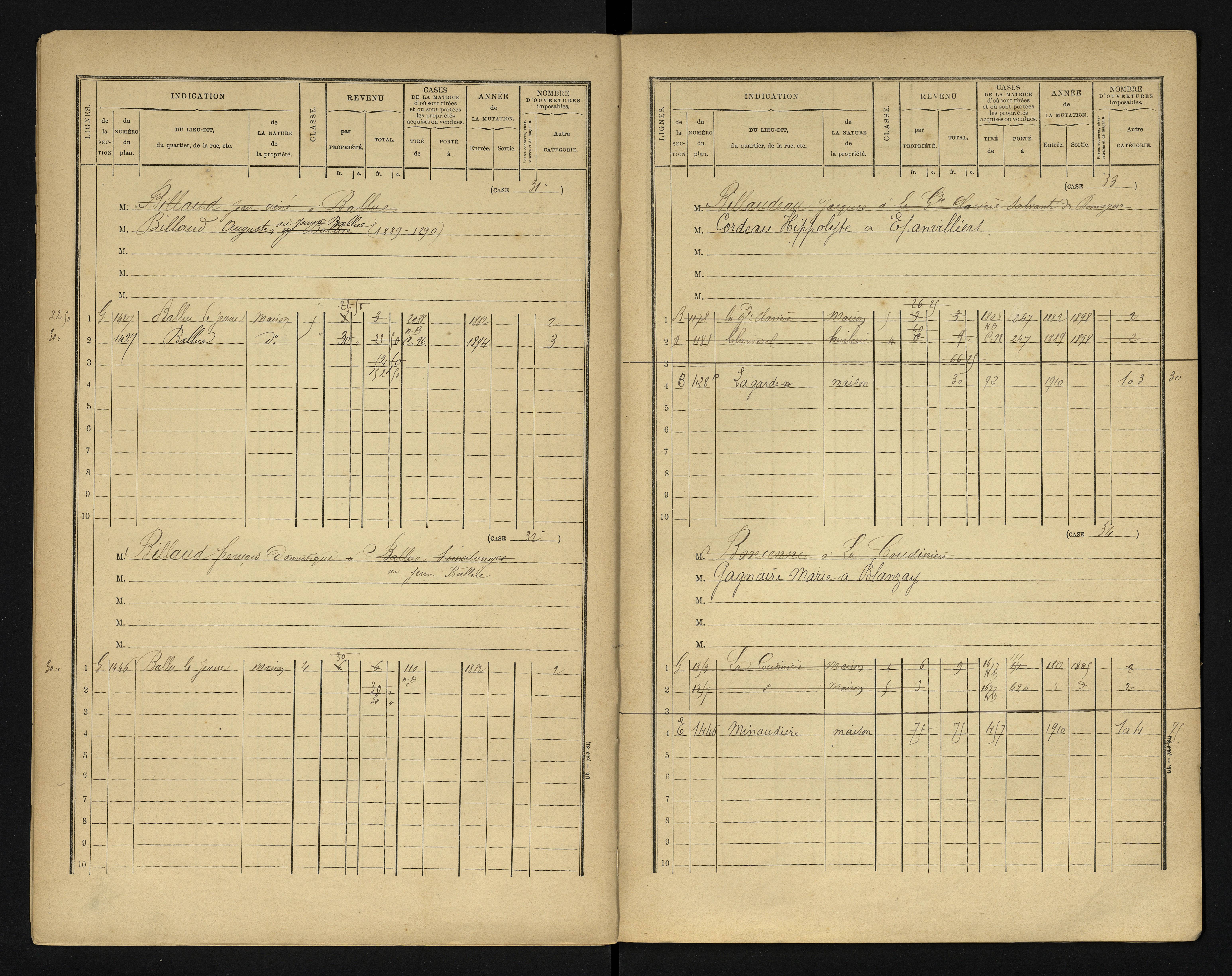 Blanzay - FRAD086_cadastre Cases 1-552 