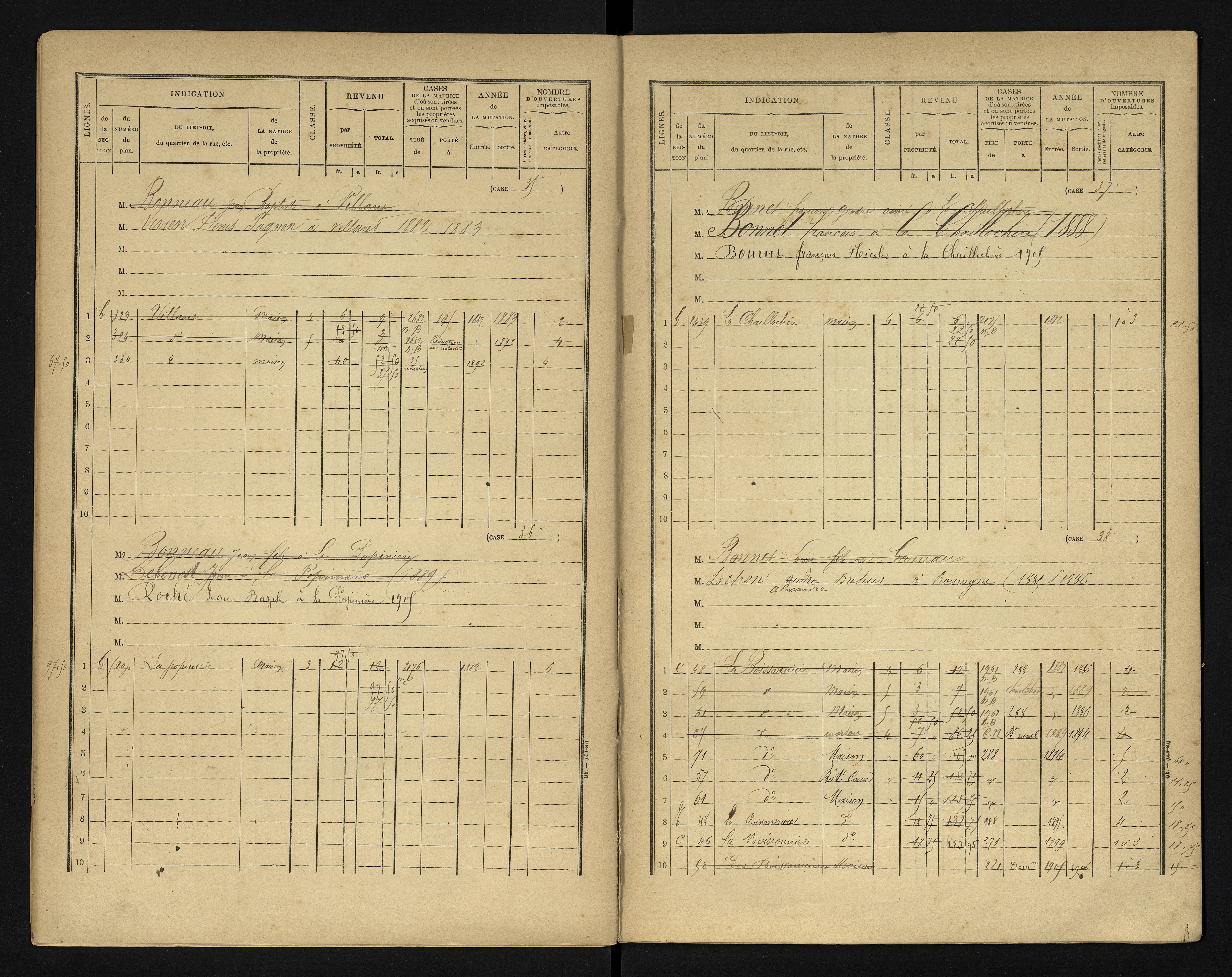 Blanzay - FRAD086_cadastre Cases 1-552 