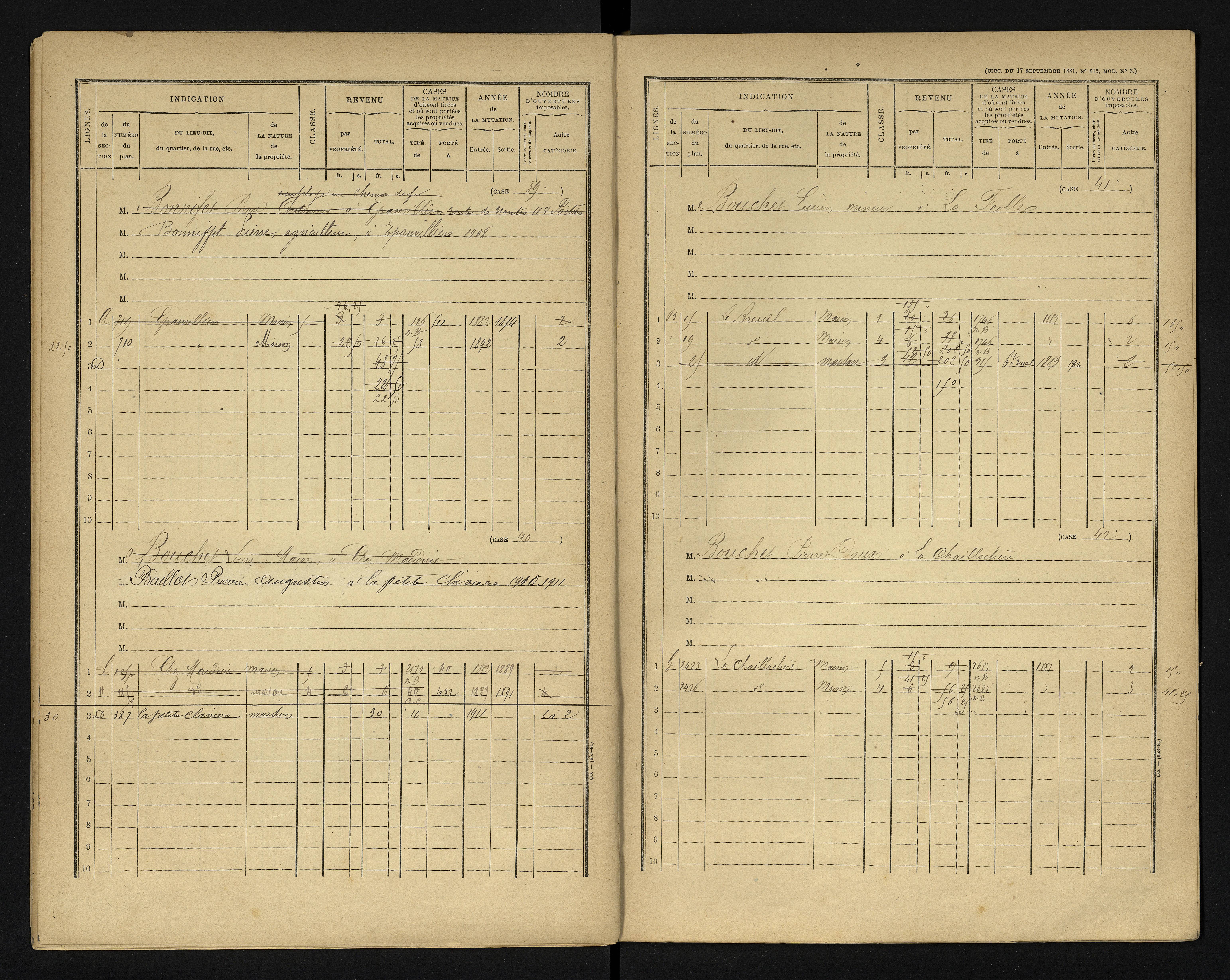 Blanzay - FRAD086_cadastre Cases 1-552 