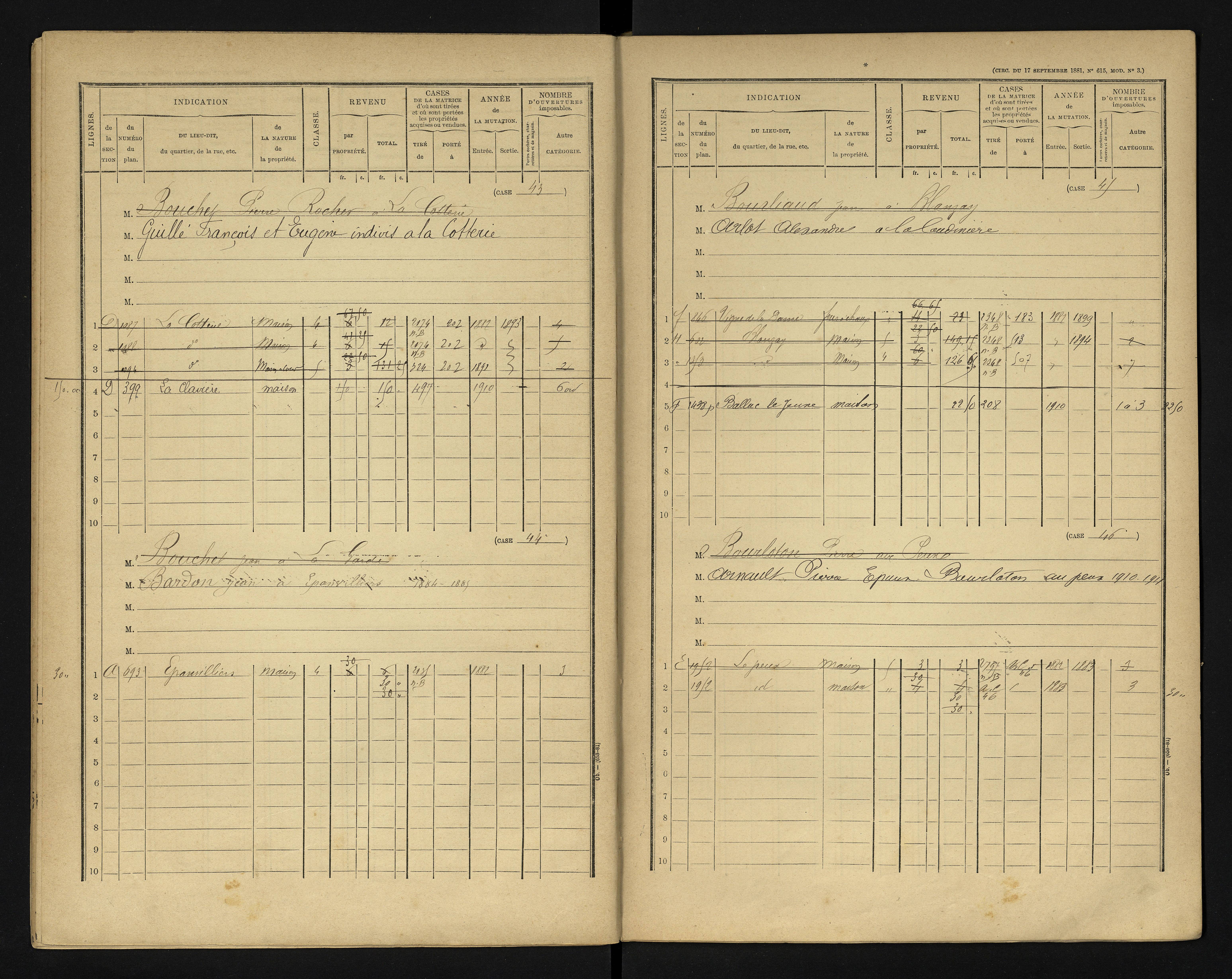 Blanzay - FRAD086_cadastre Cases 1-552 