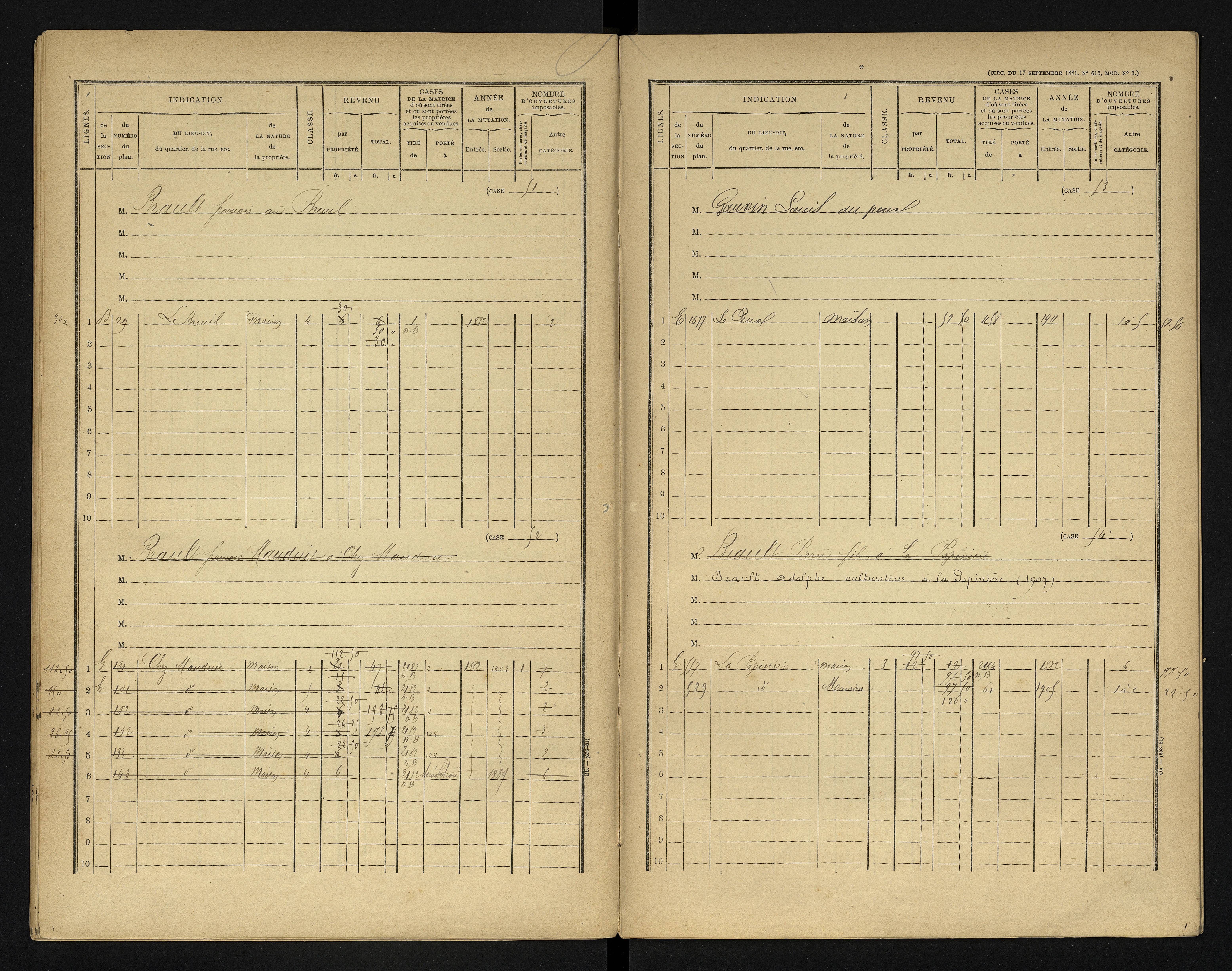 Blanzay - FRAD086_cadastre Cases 1-552 